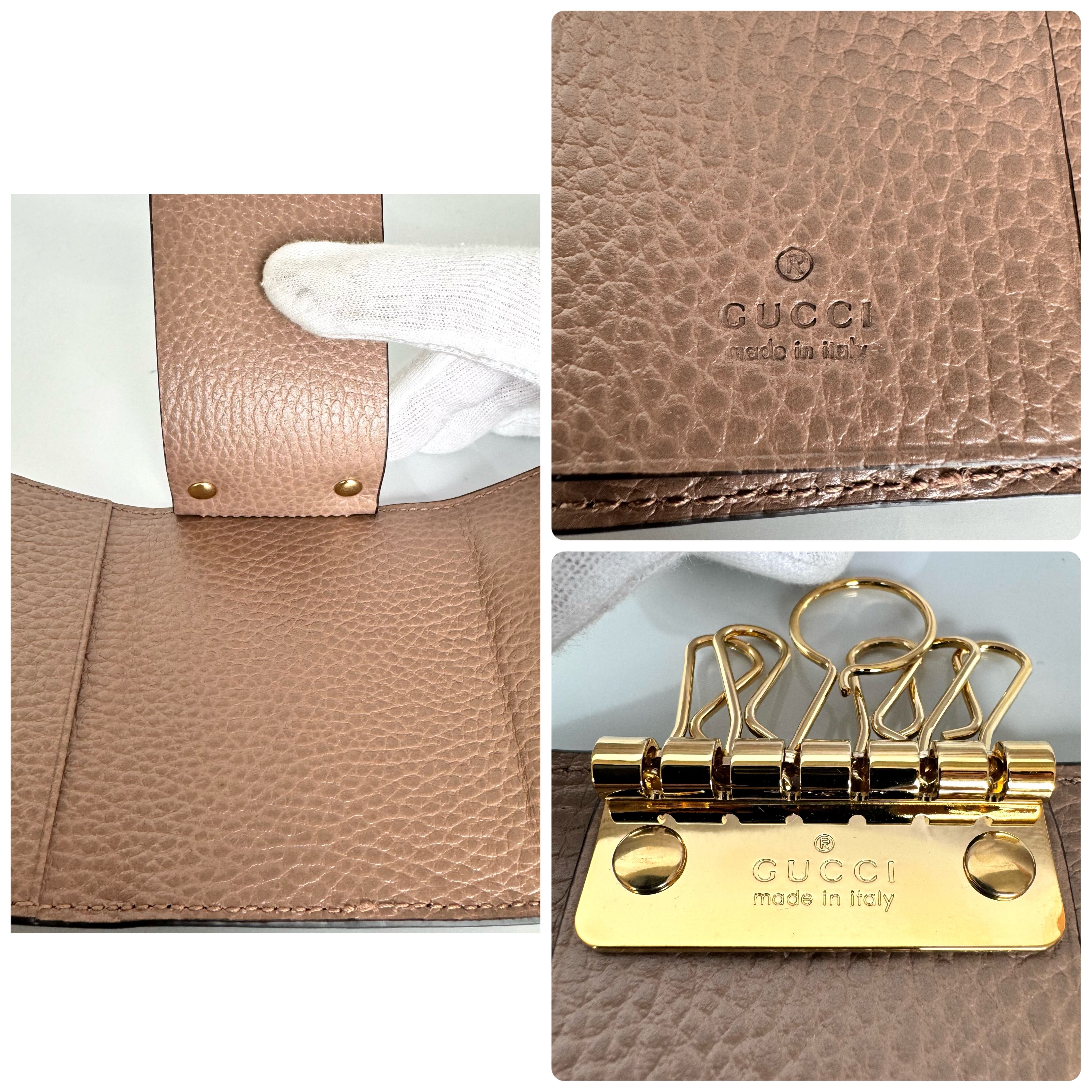 【未使用】グッチ キーケース 456118 GGマーモント GGスプリーム ベージュ レザー 6P
