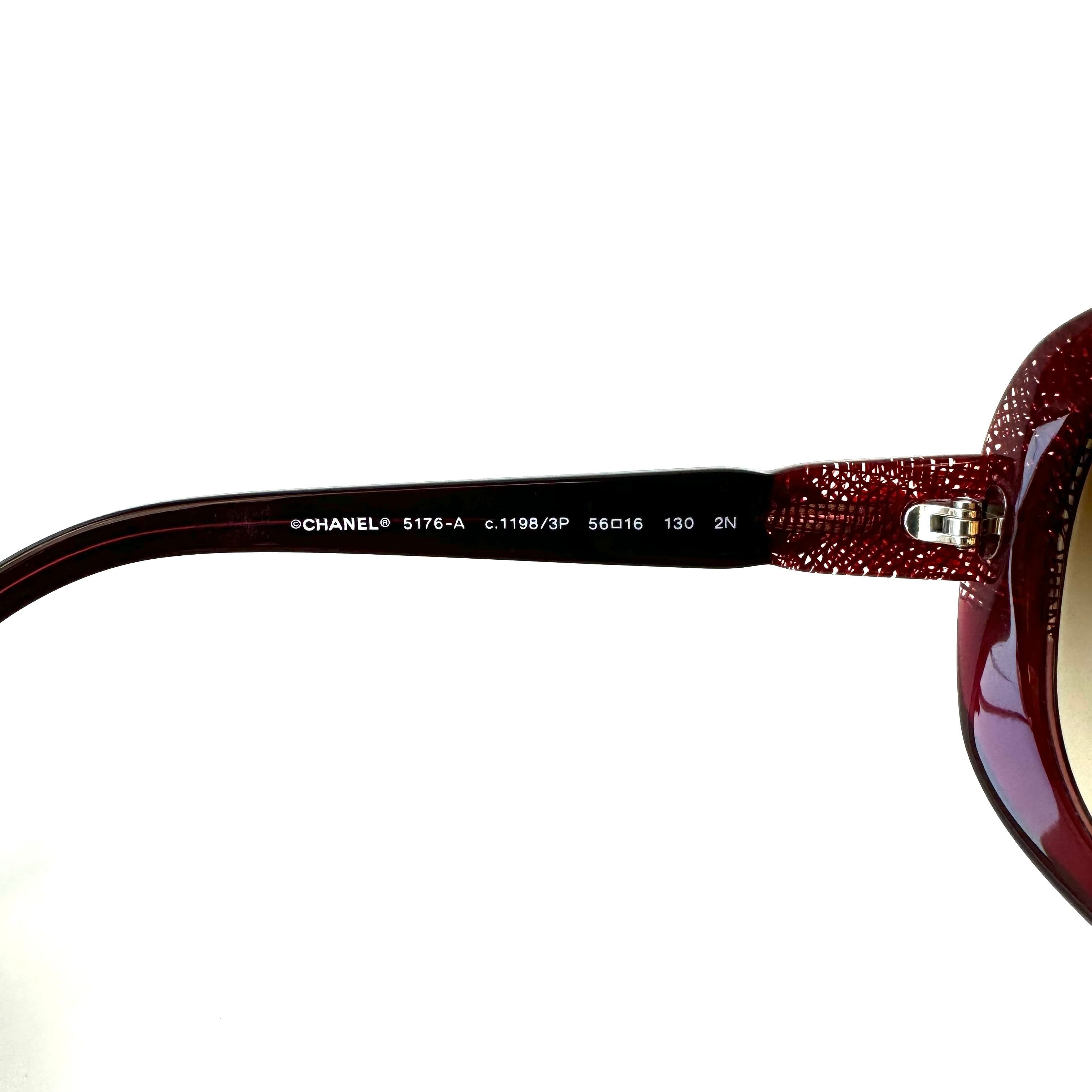 【美品】シャネル サングラス 5189-A ココマーク グラデーション 赤