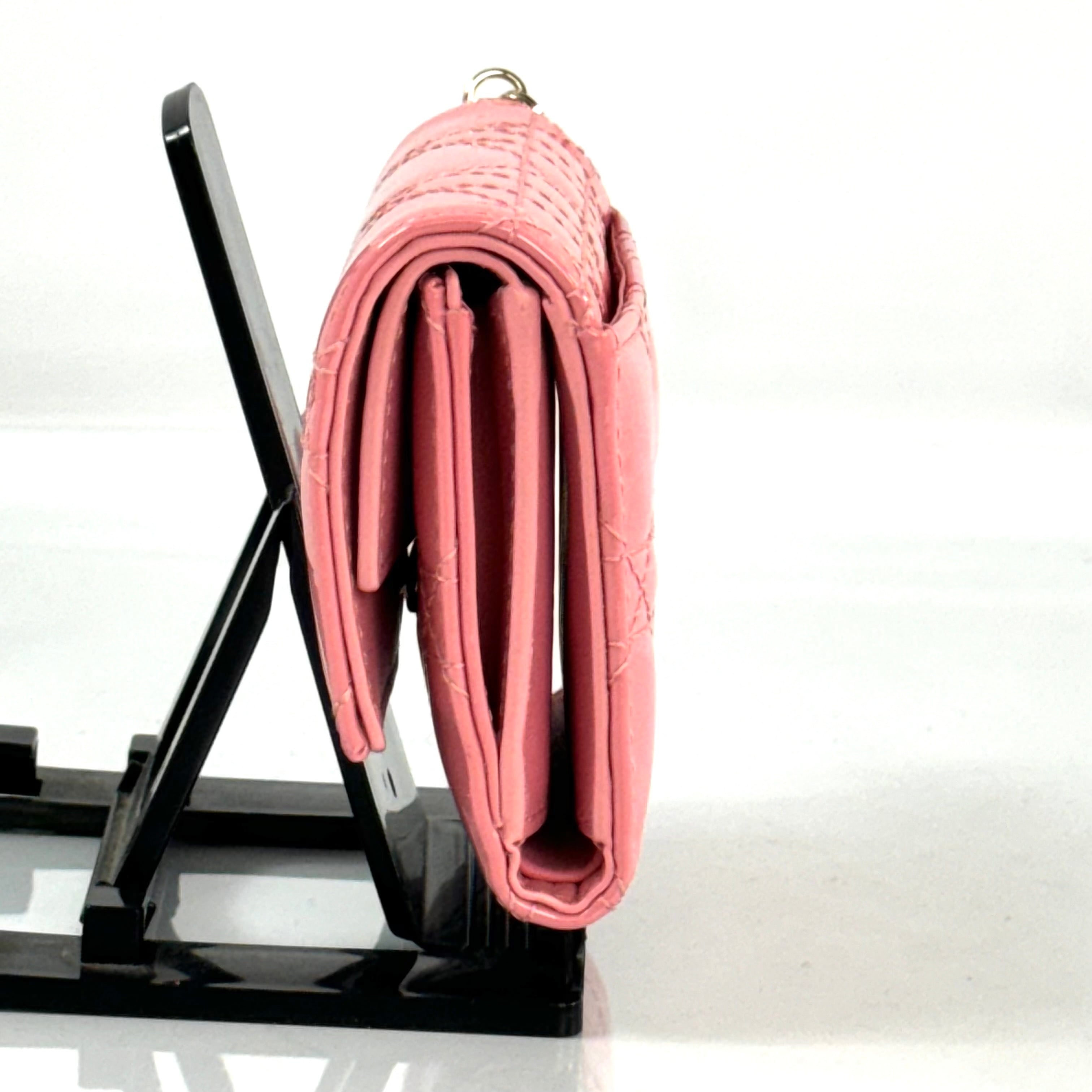 クリスチャンディオール レディディオール Christian Dior ロータスウォレット ピンク エナメル コンパクトウォレット