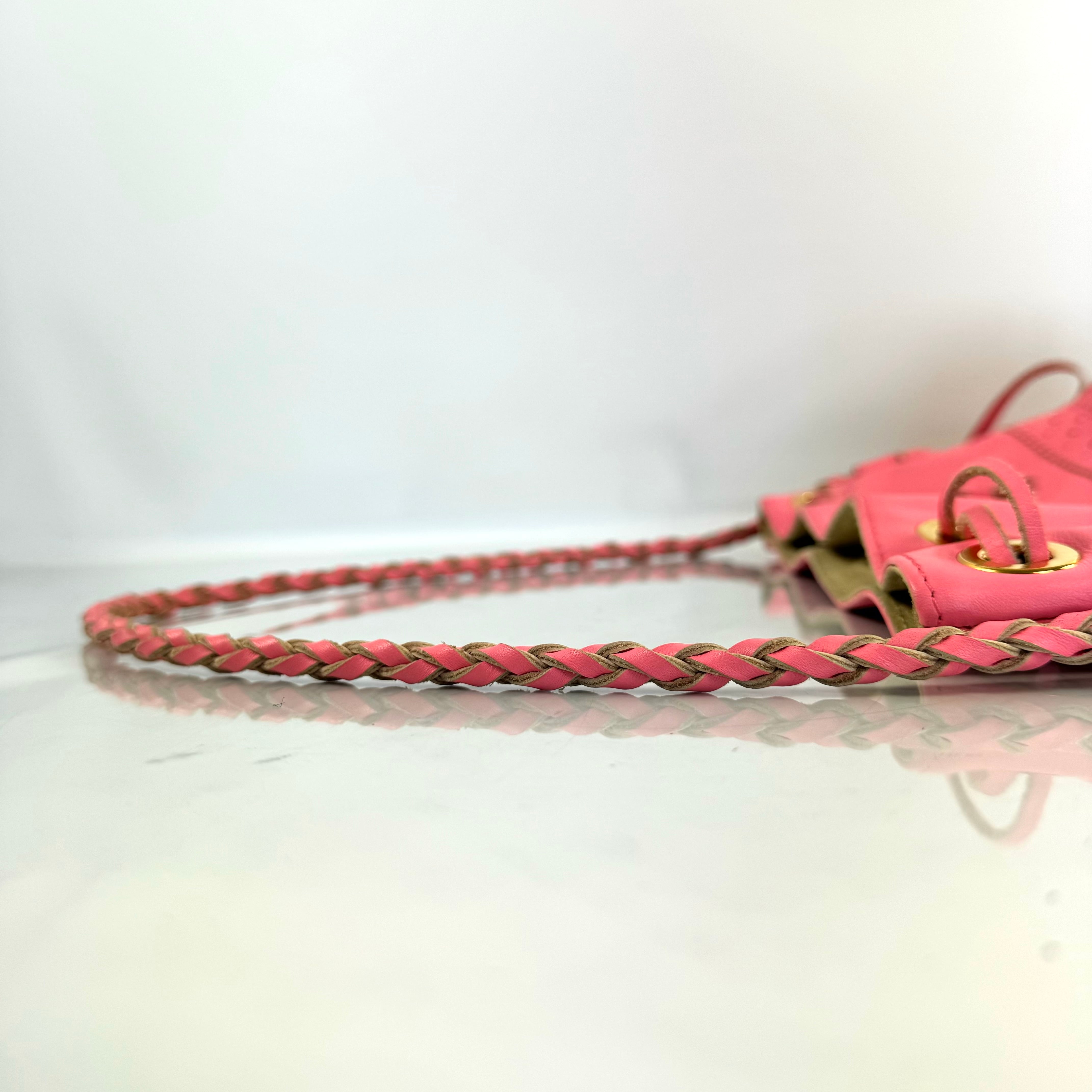 J&M DAVIDSON カーニバル L ショルダーバッグ フリンジ ピンク