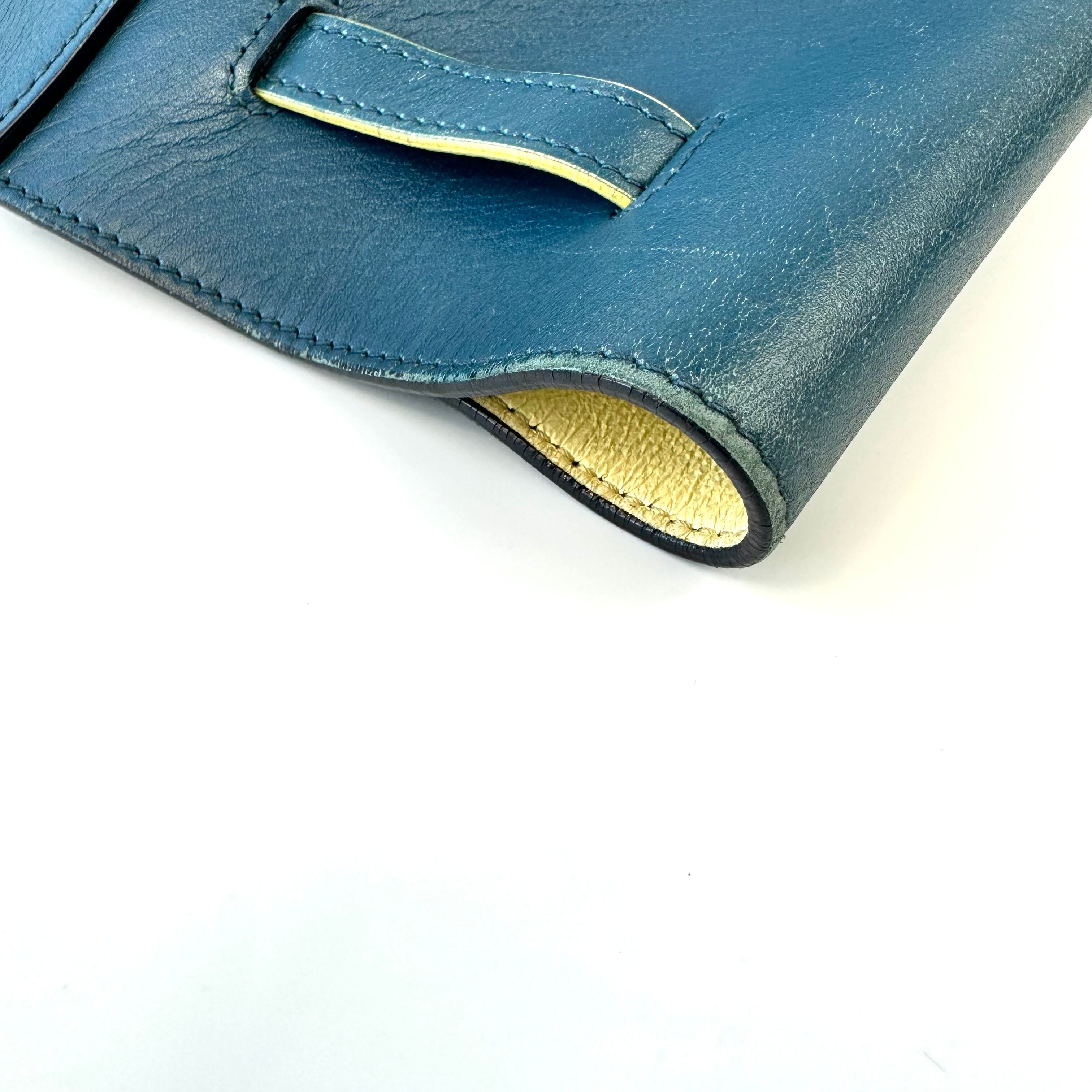 セリーヌ カバファントム トートバッグ スモール タッセル カーフ 青 黄色