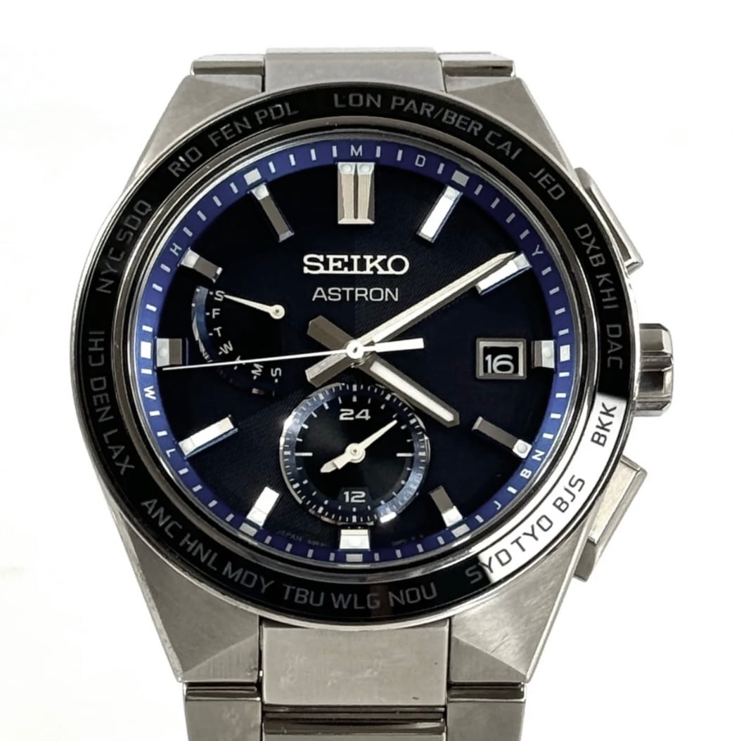 セイコー アストロン ネクスター SBXY051 8B63-0BD0 電波ソーラー デイト表示 チタニウム ネイビー