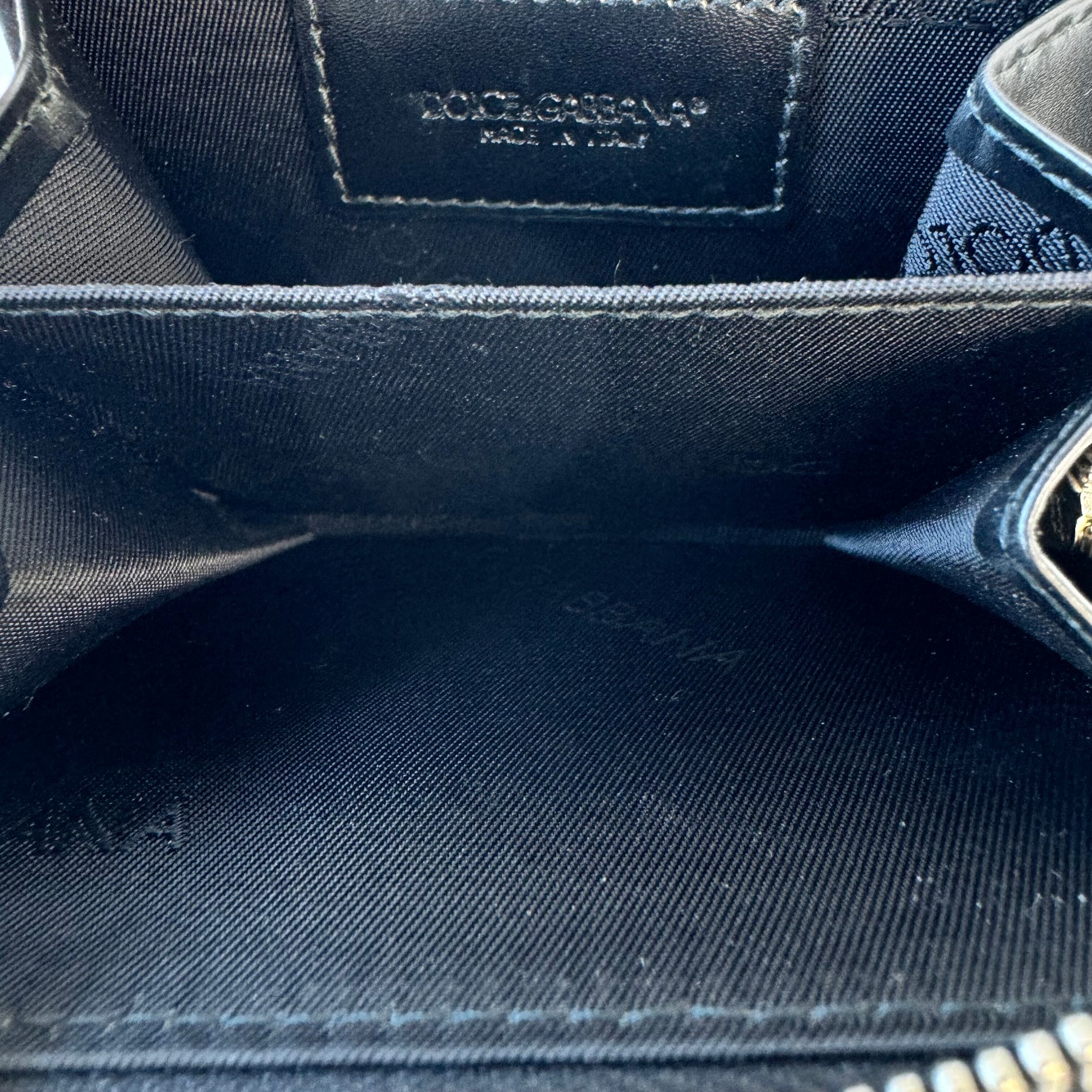 【美品】ドルチェアンドガッバーナ コインケース レザー シルバー金具 黒