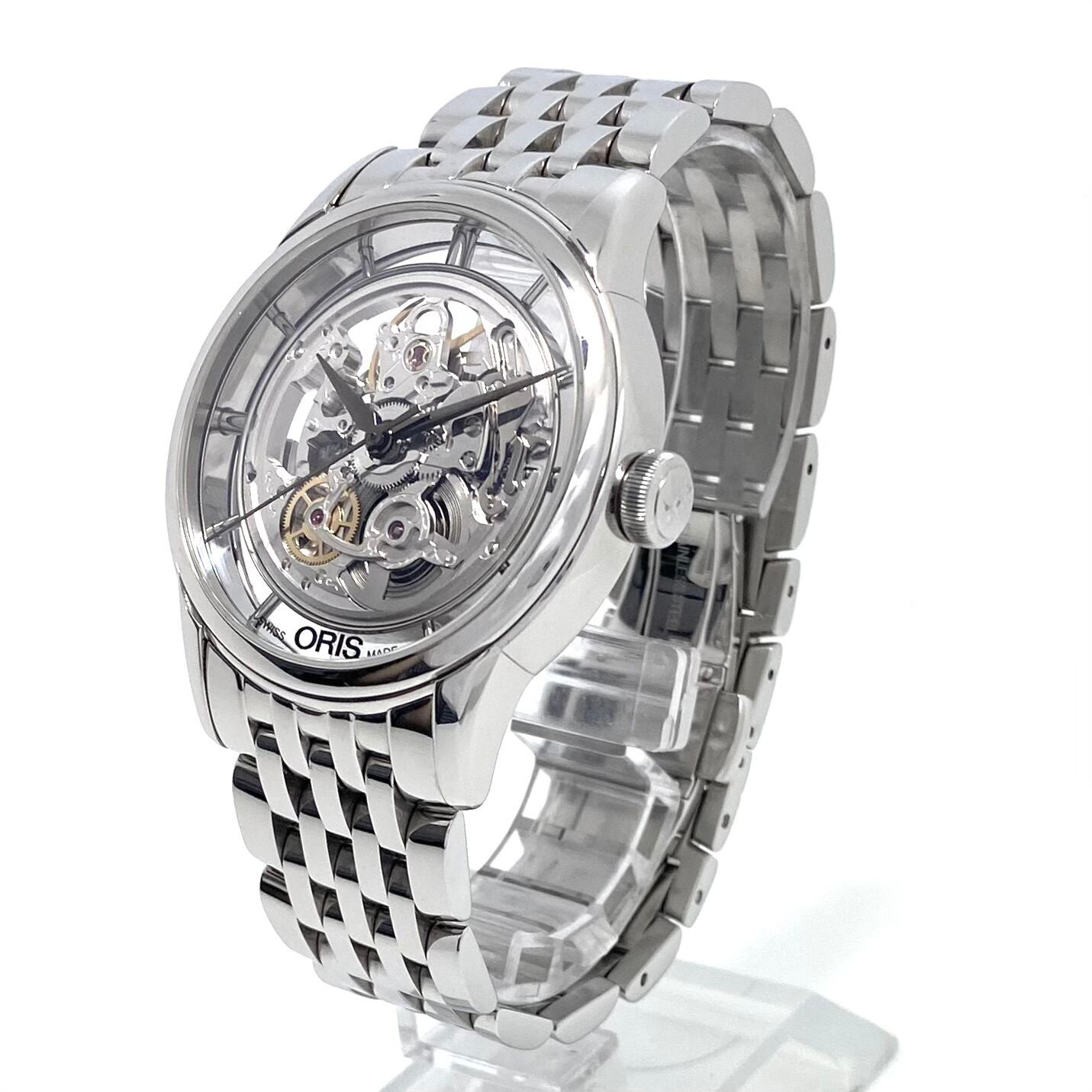 【美品・希少】腕時計 メンズ オリス アートリエ トランスルーセント スケルトン 01 734 7670 4051-07 8 21 77 7684 自動巻