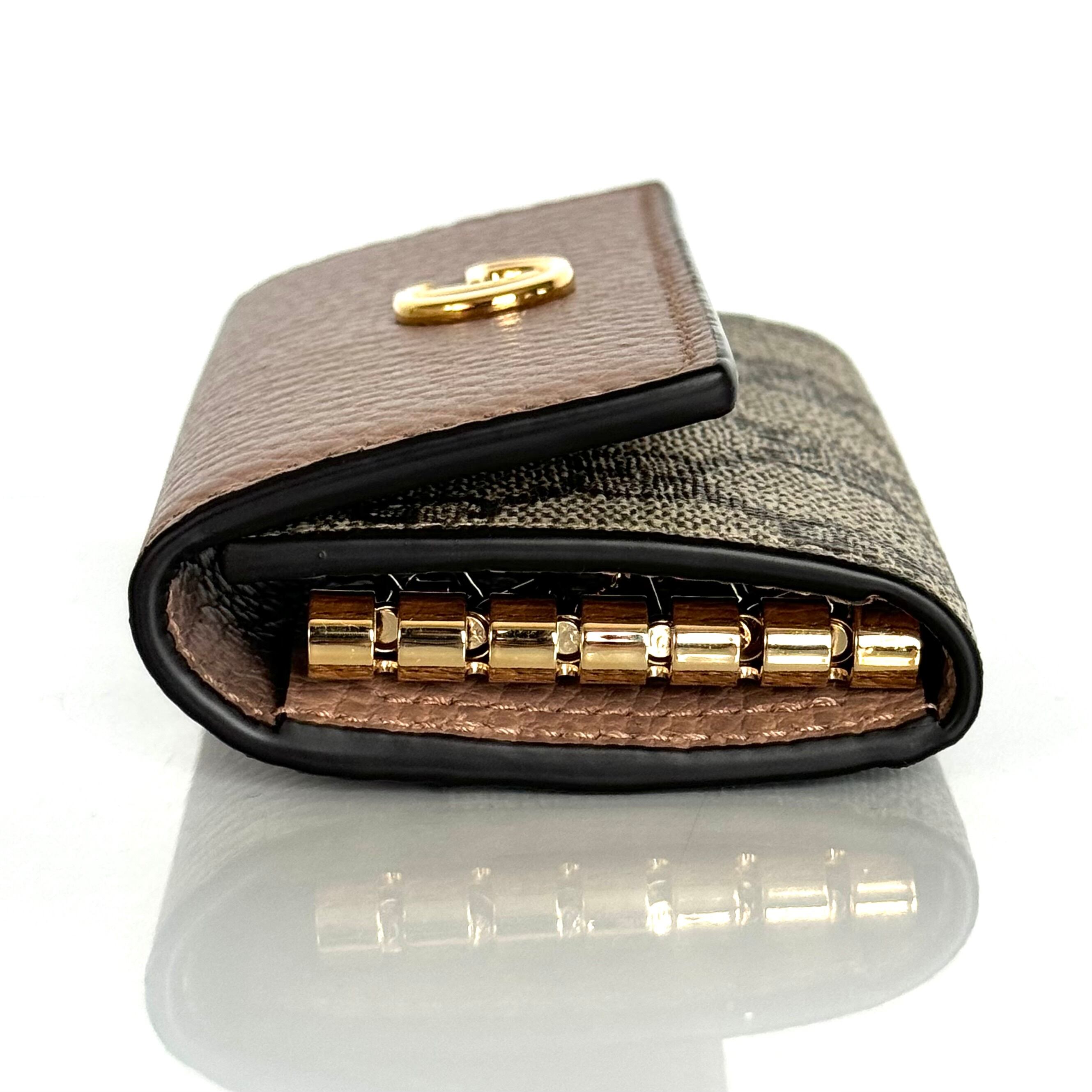 【未使用】グッチ キーケース 456118 GGマーモント GGスプリーム ベージュ レザー 6P