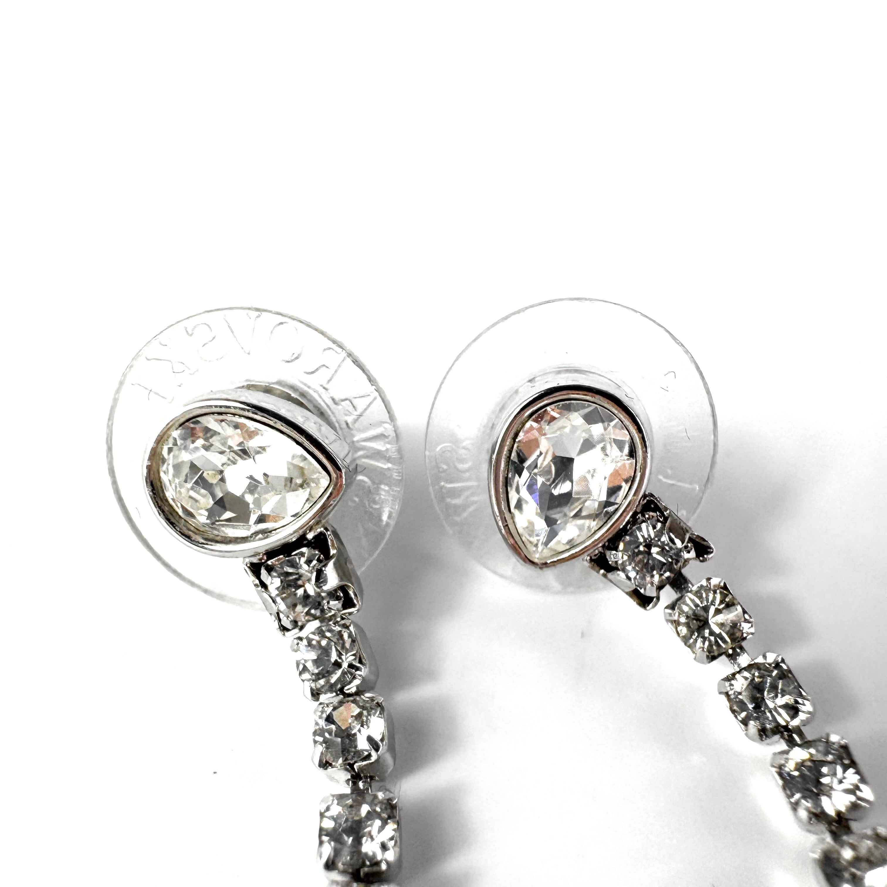 【美品】スワロフスキー ピアス スター 星 ラインストーン シルバー パープル