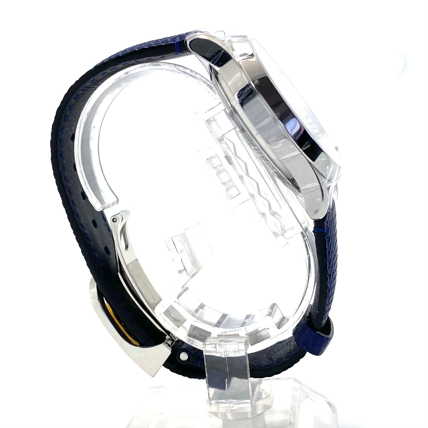 【未使用】腕時計 グッチ GUCCI Gタイムレス 126.4 YA1264122 ビー 蜂 モチーフ 自動巻 青 革ベルト メンズ レディース ユニセックス