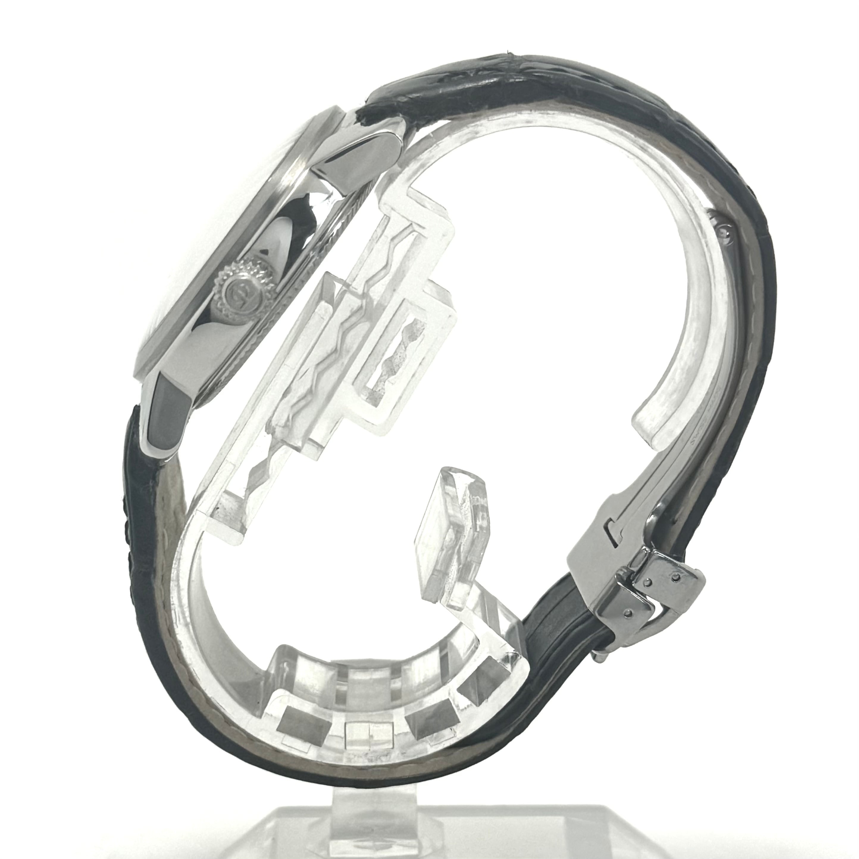 【美品・OH、電池交換済み】ボーム&メルシエ ケープランド MV045214 5267466 クォーツ デイト表示 シルバー 革ベルト