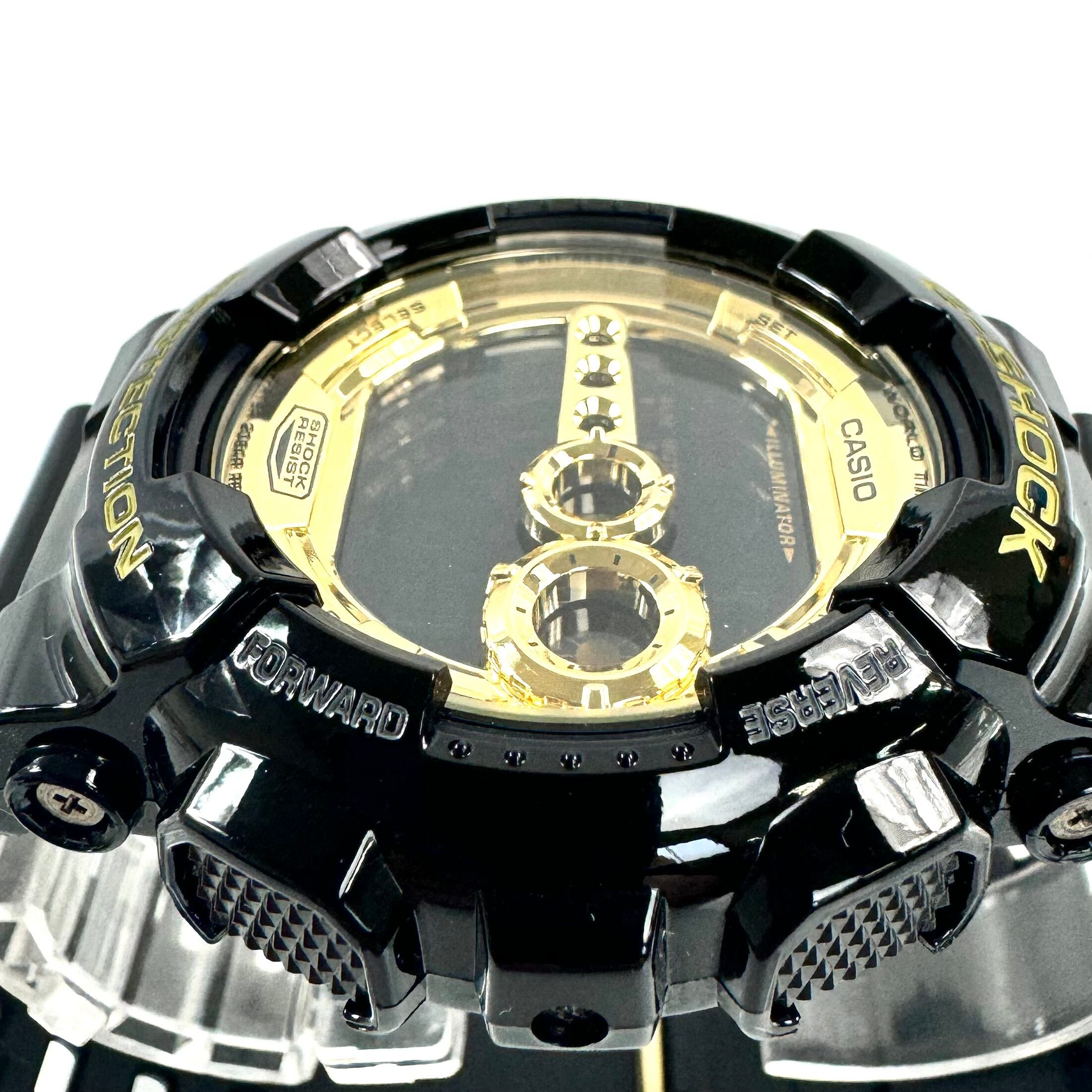 【美品】カシオ G-SHOCK ジーショック GD-100GB-1JF クォーツ デジタル ブラックゴールド 樹脂