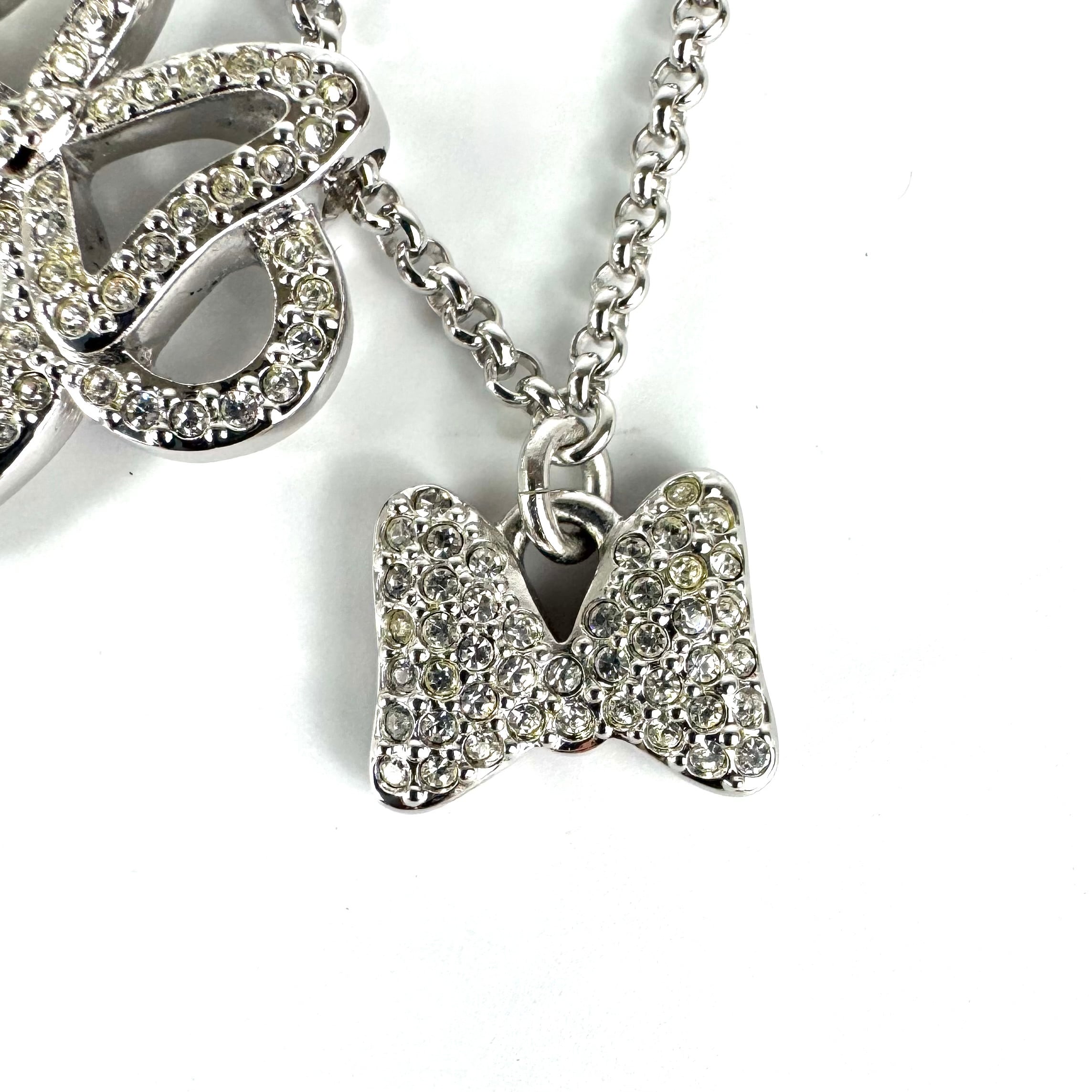 スワロフスキー ディズニーコラボ ネックレス ミニー ラインストーン シルバー