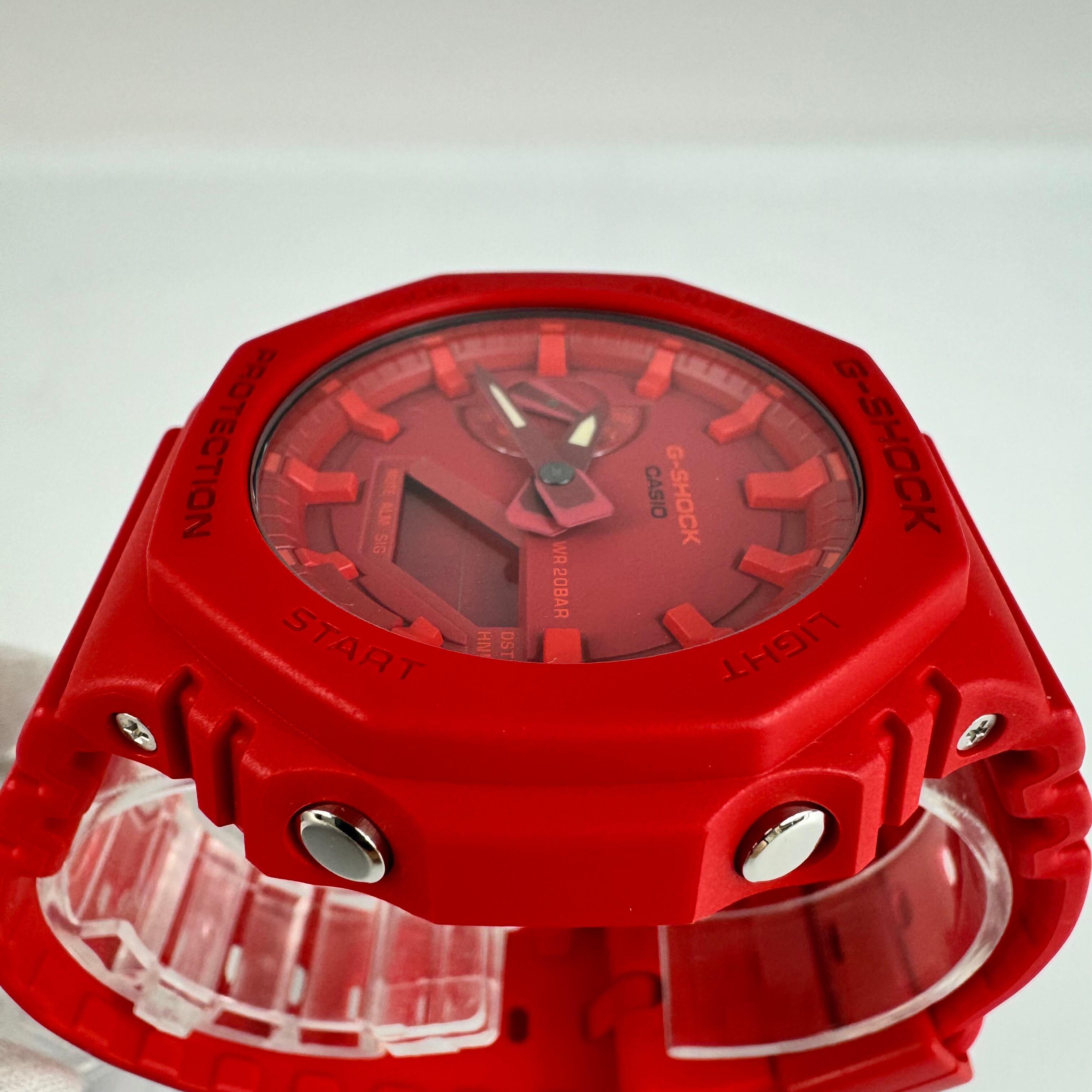 【美品】カシオ G-SHOCK ジーショック 2100シリーズ GA-2100-4AJF クォーツ アナデジ レッド 樹脂ベルト