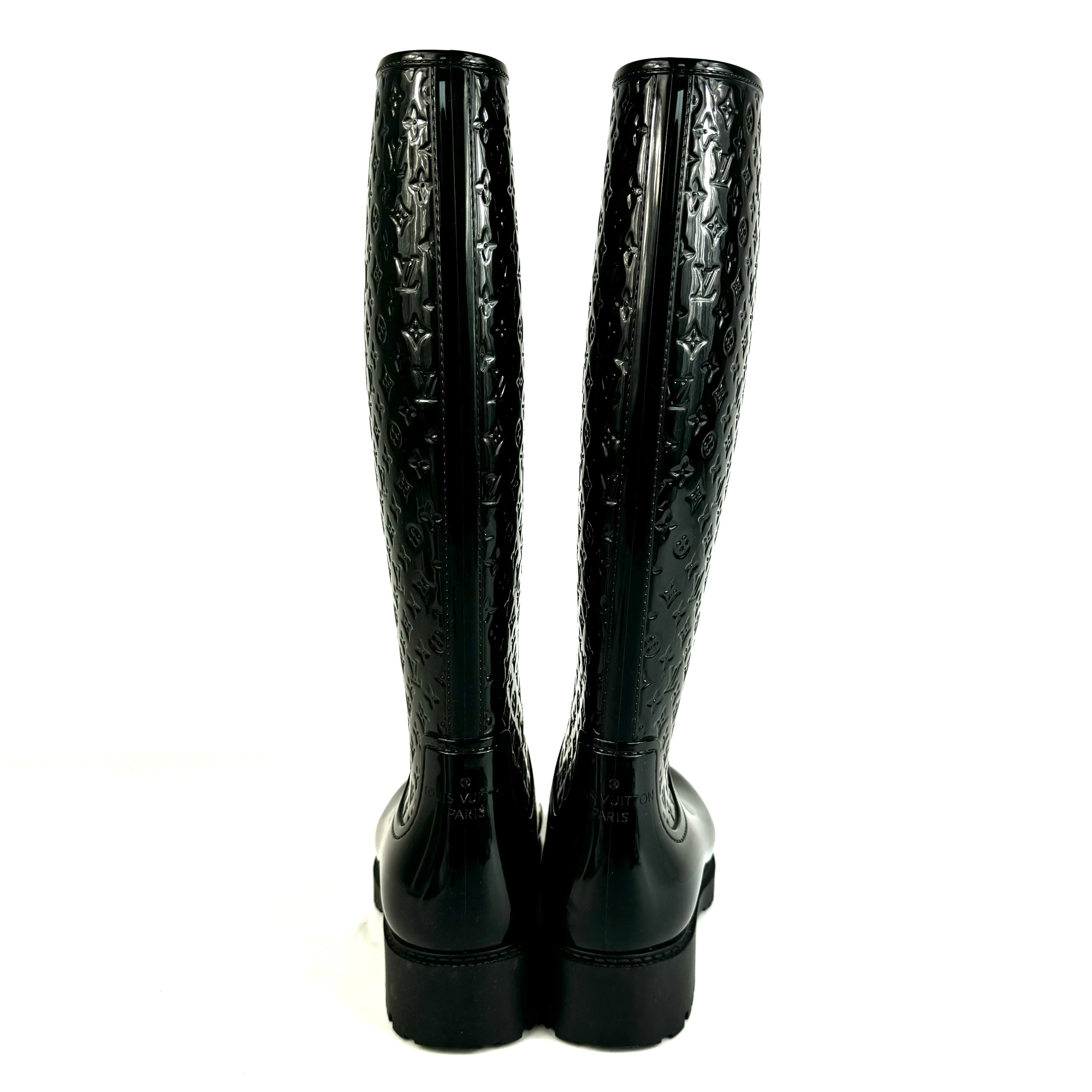 【美品】ルイヴィトン レインブーツ モノグラム ラバー 黒 22cm 35