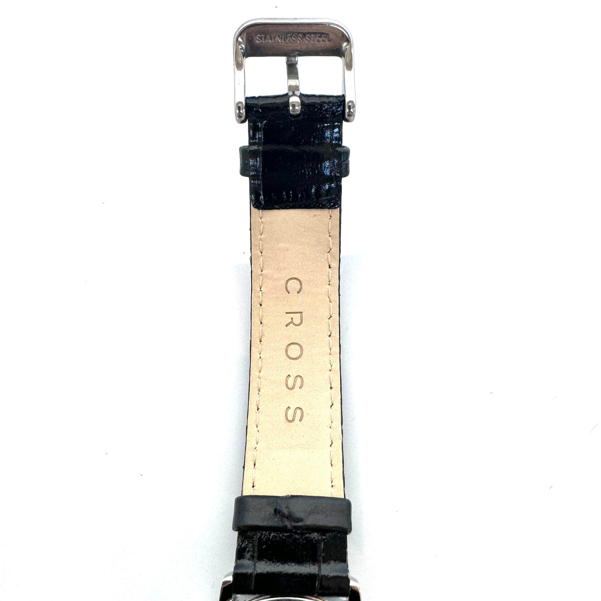 【美品・電池交換済】クロス CROSS CR9057−03 クォーツ 赤 デイト表示 革ベルト