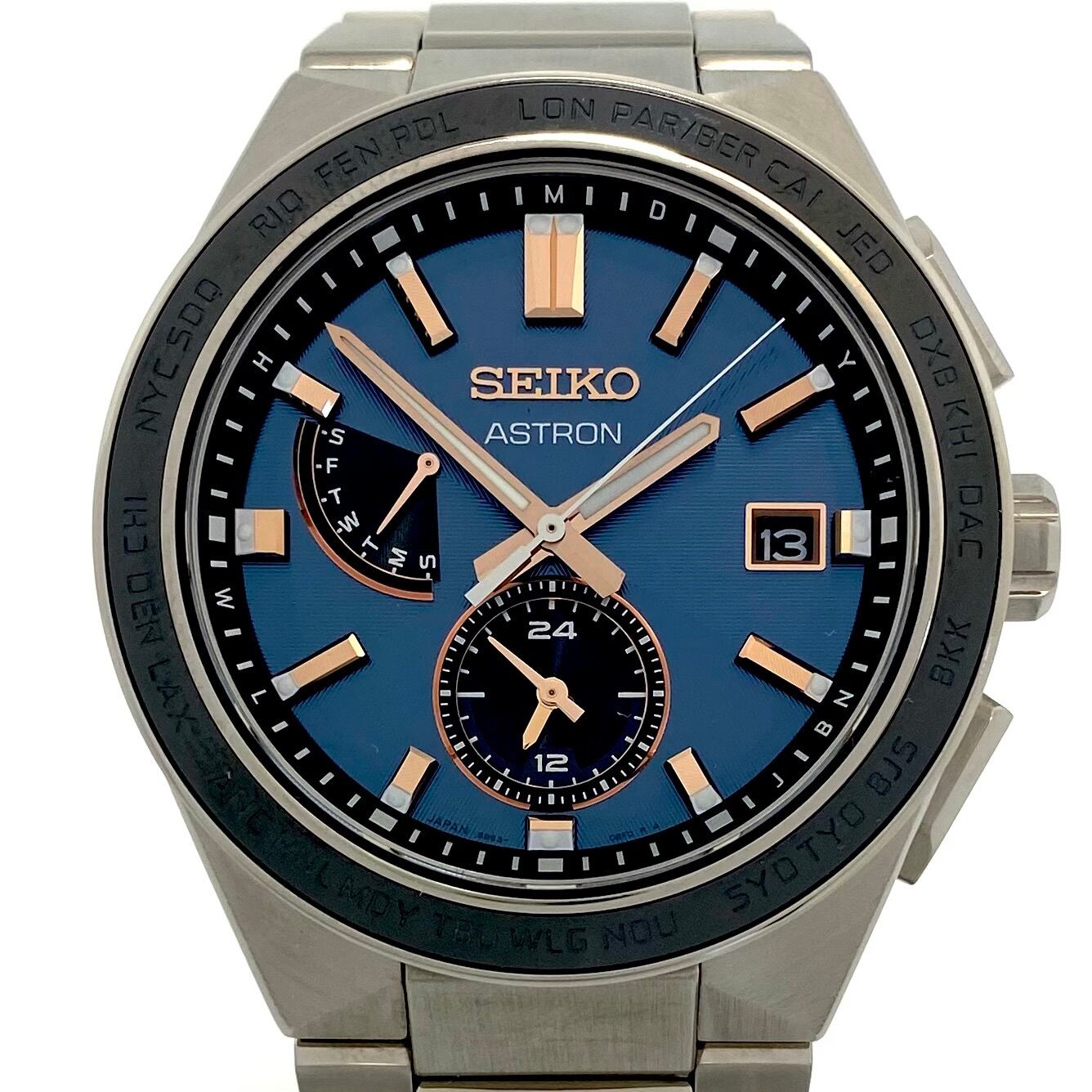 【美品】セイコー アストロン ネクスター SBXY053 8B63-0BD0 チタニウム GPSソーラー ネイビー