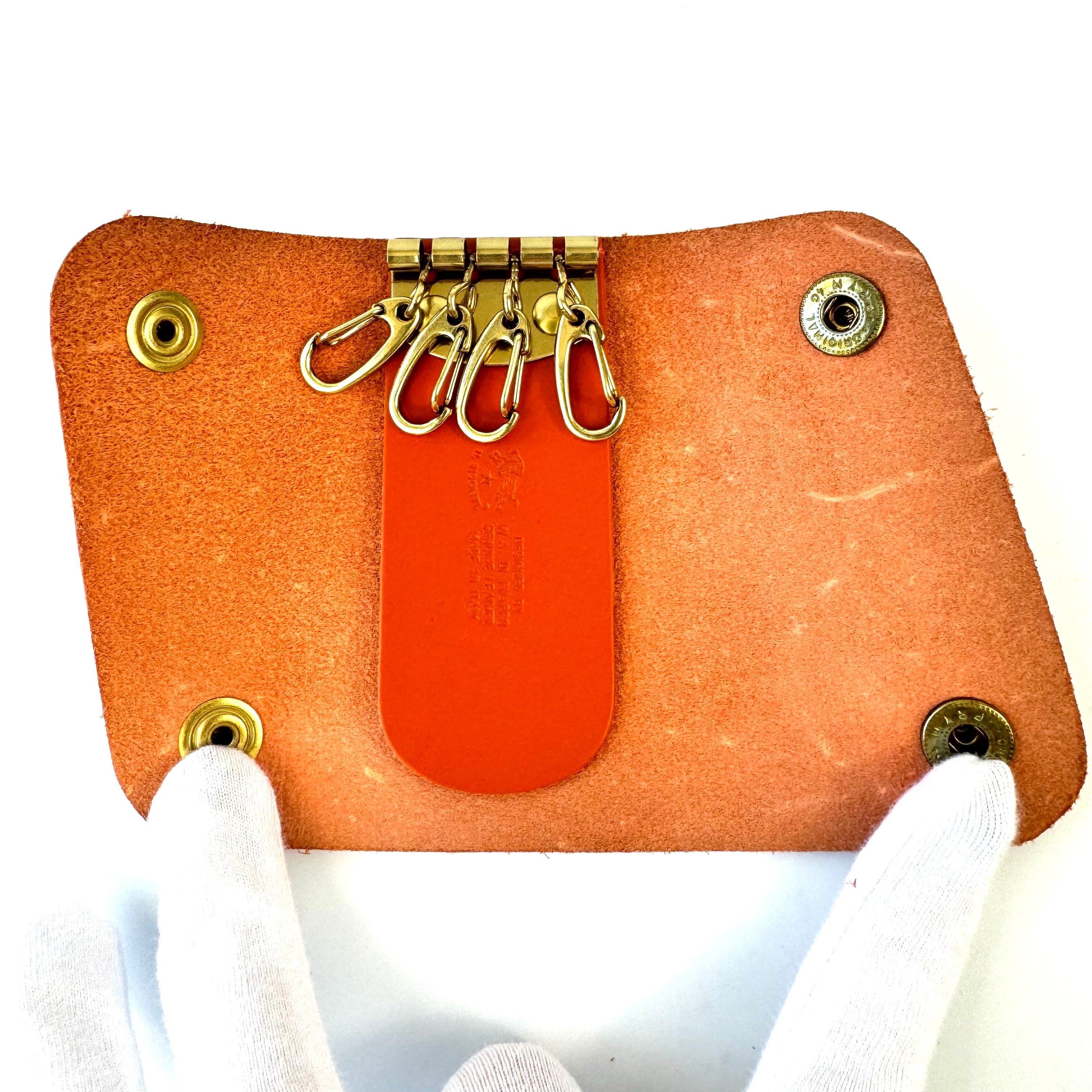 【美品】イルビゾンテ キーケース 水牛ロゴ 4連 レザー ブラウン