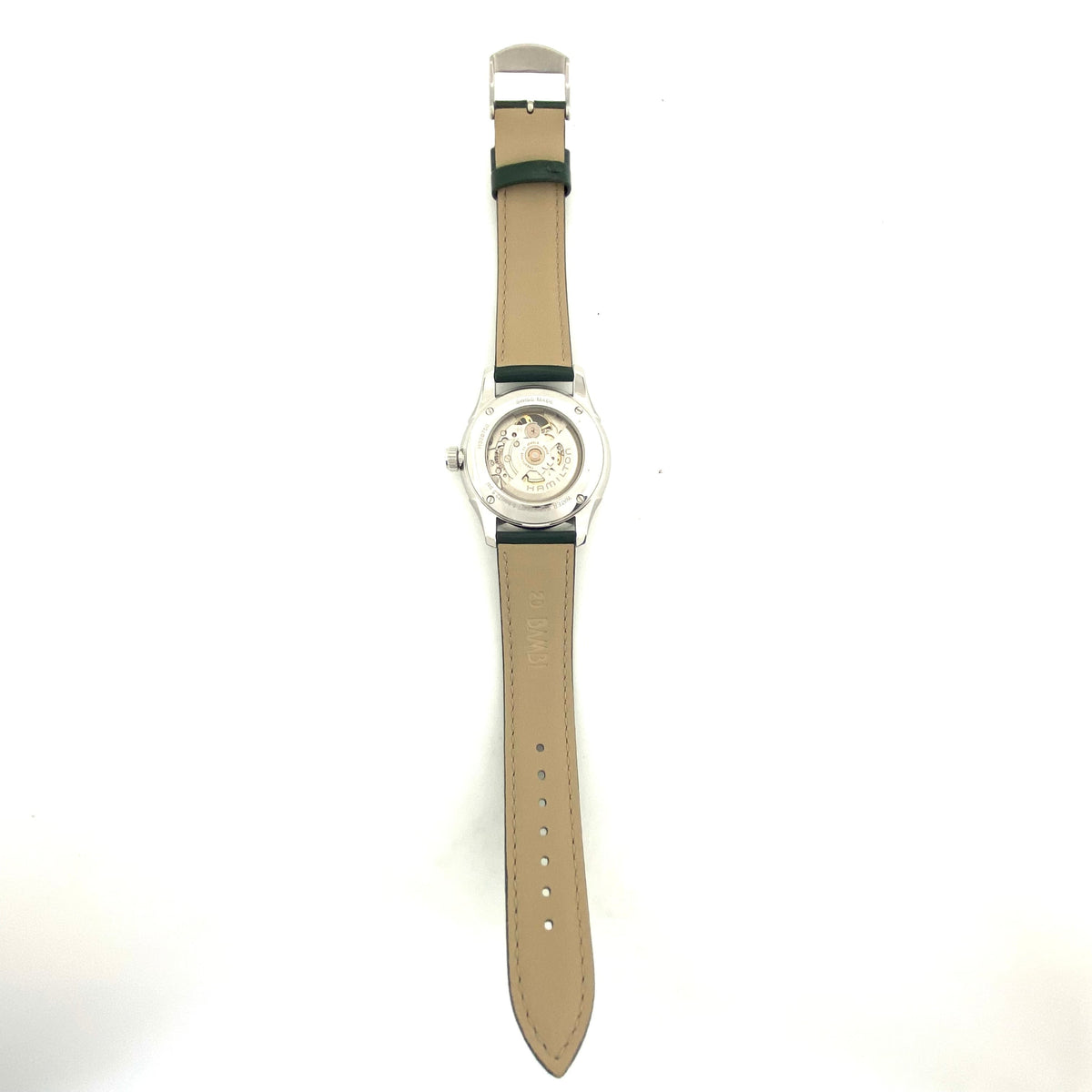 【美品・動作良好】腕時計 メンズ ハミルトン ジャズマスター オープンハート H32675160 H326750 自動巻 スケルトン 緑 革ベルト