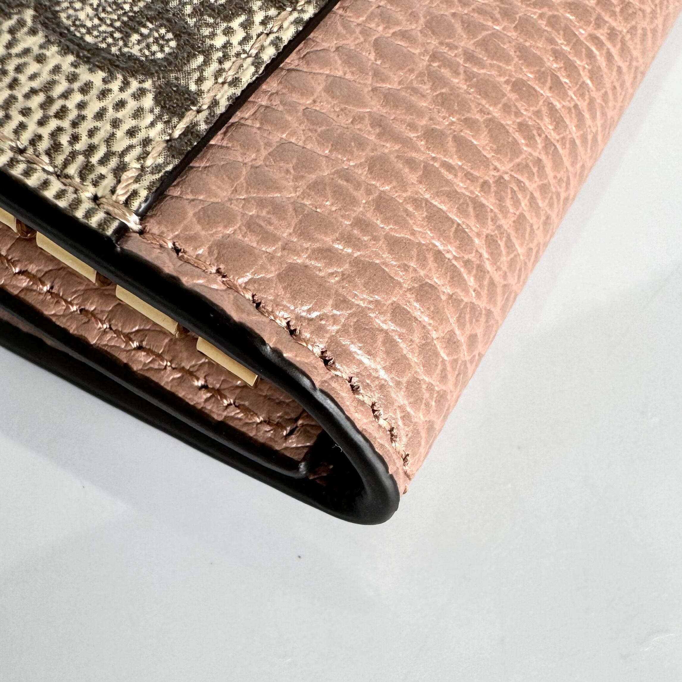 【未使用】グッチ キーケース 456118 GGマーモント GGスプリーム ベージュ レザー 6P