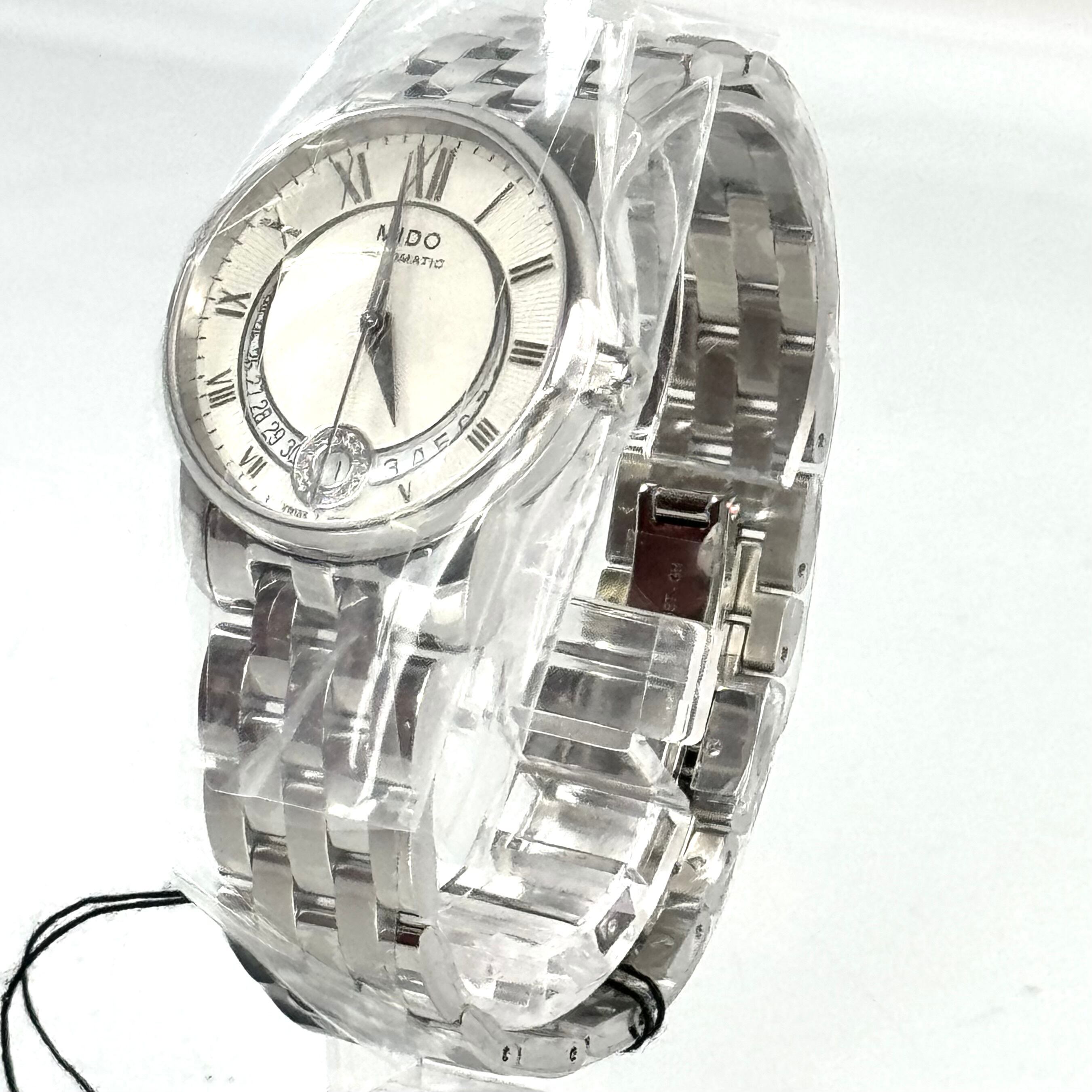 【未使用】ミドー バロンチェッリ 自動巻式 デイト表示 裏スケ シルバー