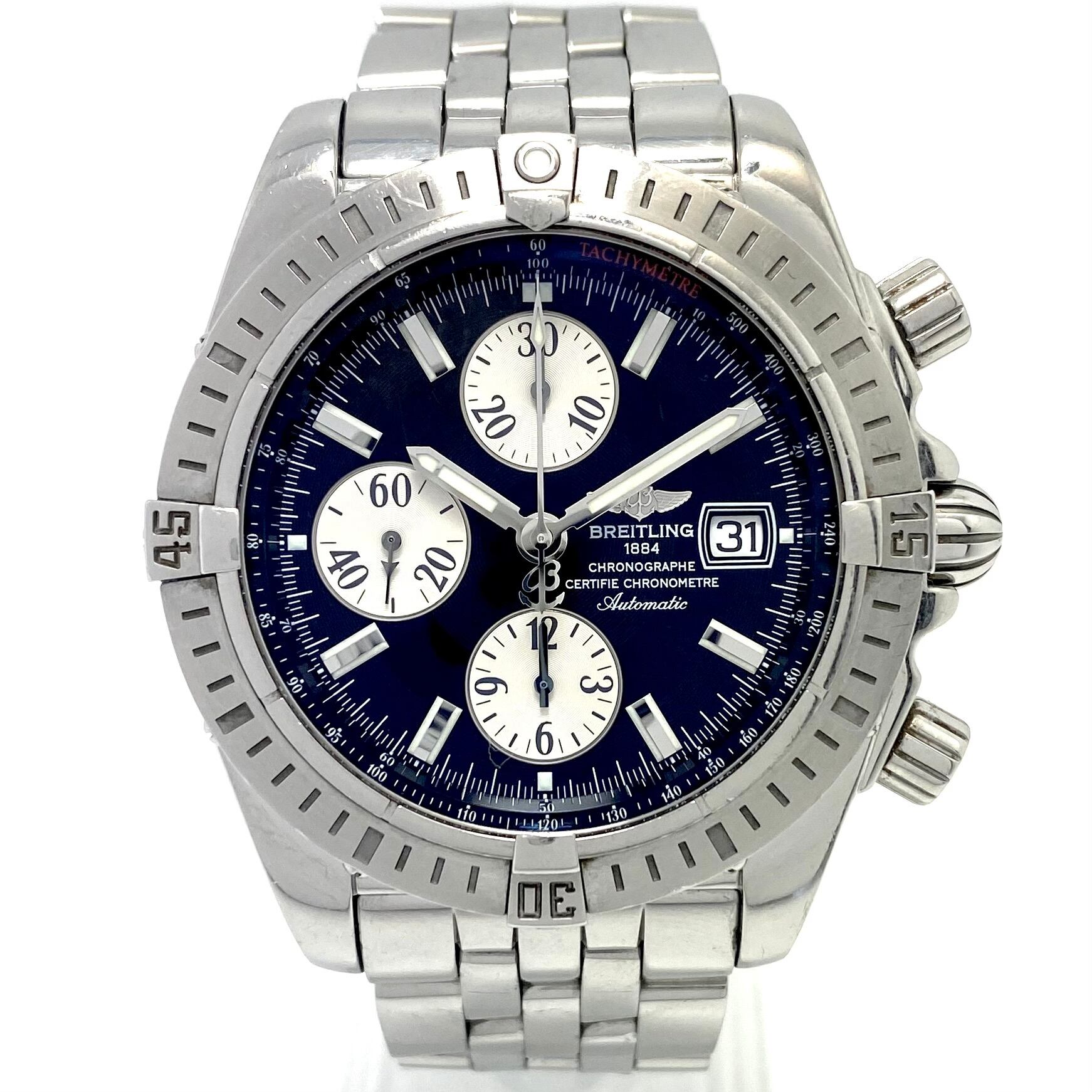 【希少】ブライトリング BREITLING クロノマットエボリューション A13356 自動巻 デイト表示 クロノグラフ 黒