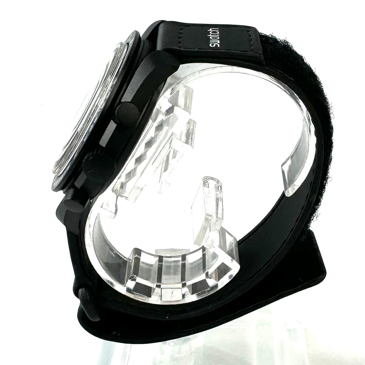 【未使用】オメガ OMEGA オメガ×スウォッチ MISSION TO THE MOONPHASE スヌーピー クォーツ バイオセラミック 黒