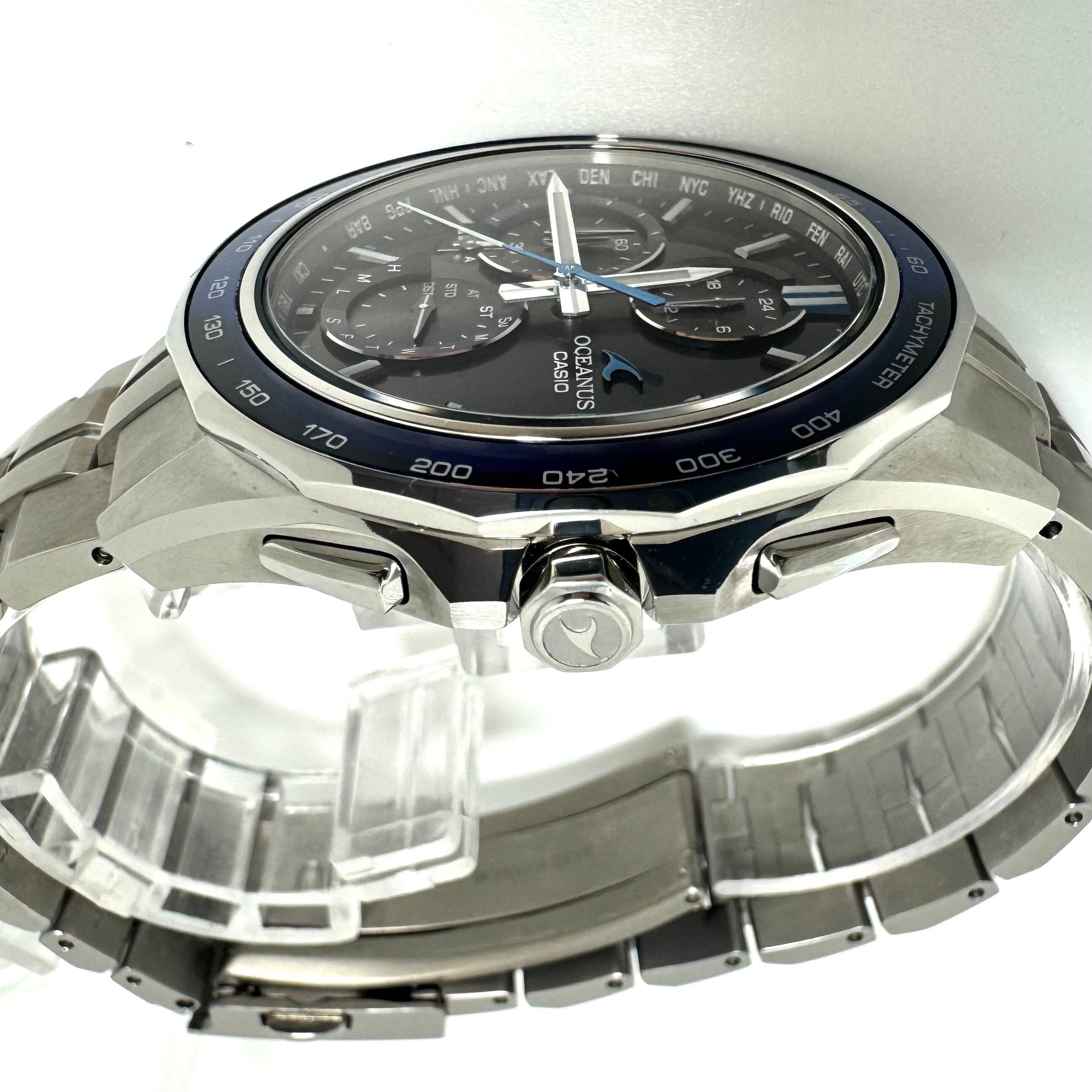 【美品】カシオ CASIO オシアナス OCEANUS Manta S7000 Series OCW-S7000-1AJF 電波ソーラー モバイルリンク デイト表示