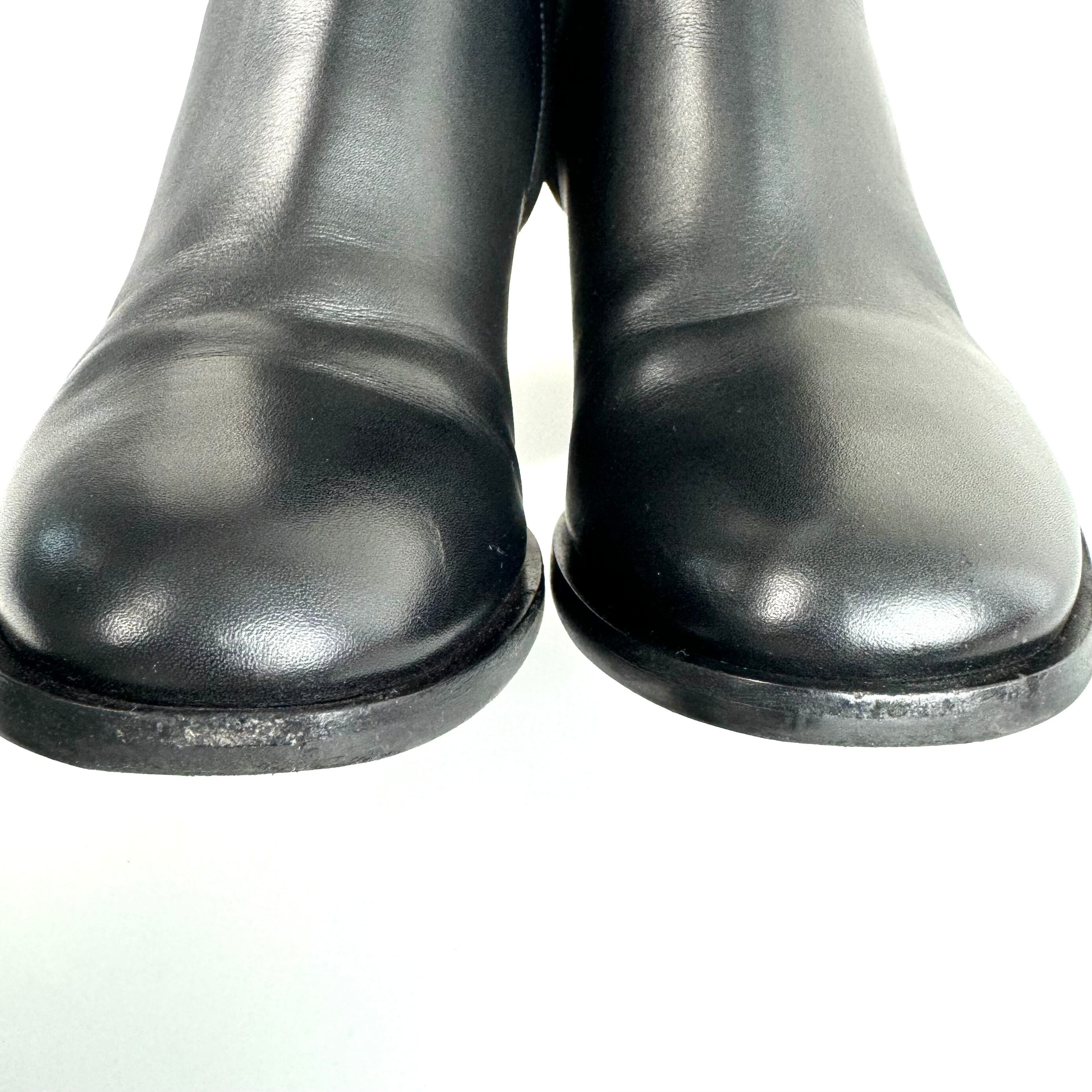 バレンティノガラヴァーニ ブーツ Vロゴ シグネチャー カーフ 黒 23cm