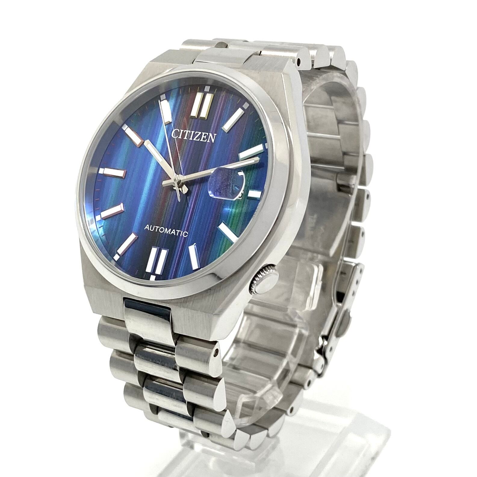 【動作良好】腕時計 メンズ シチズン シチズンコレクション メカニカル ツヨサ NJ0151-53W 8210-S126967 自動巻式 裏スケ ブルーグラデーション デイト表示