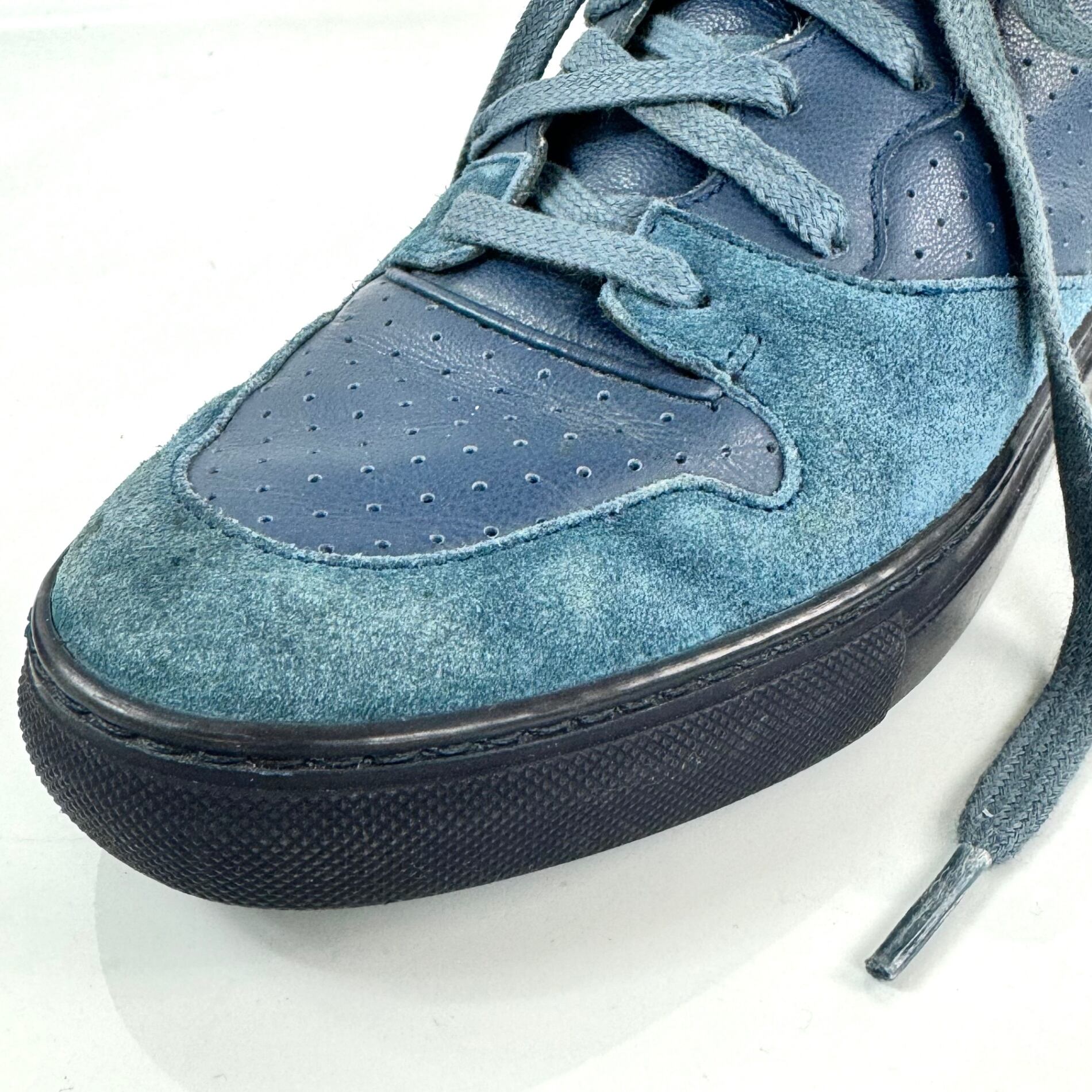 バレンシアガ ハイカットスニーカー レザー スエード 24cm ネイビー 青