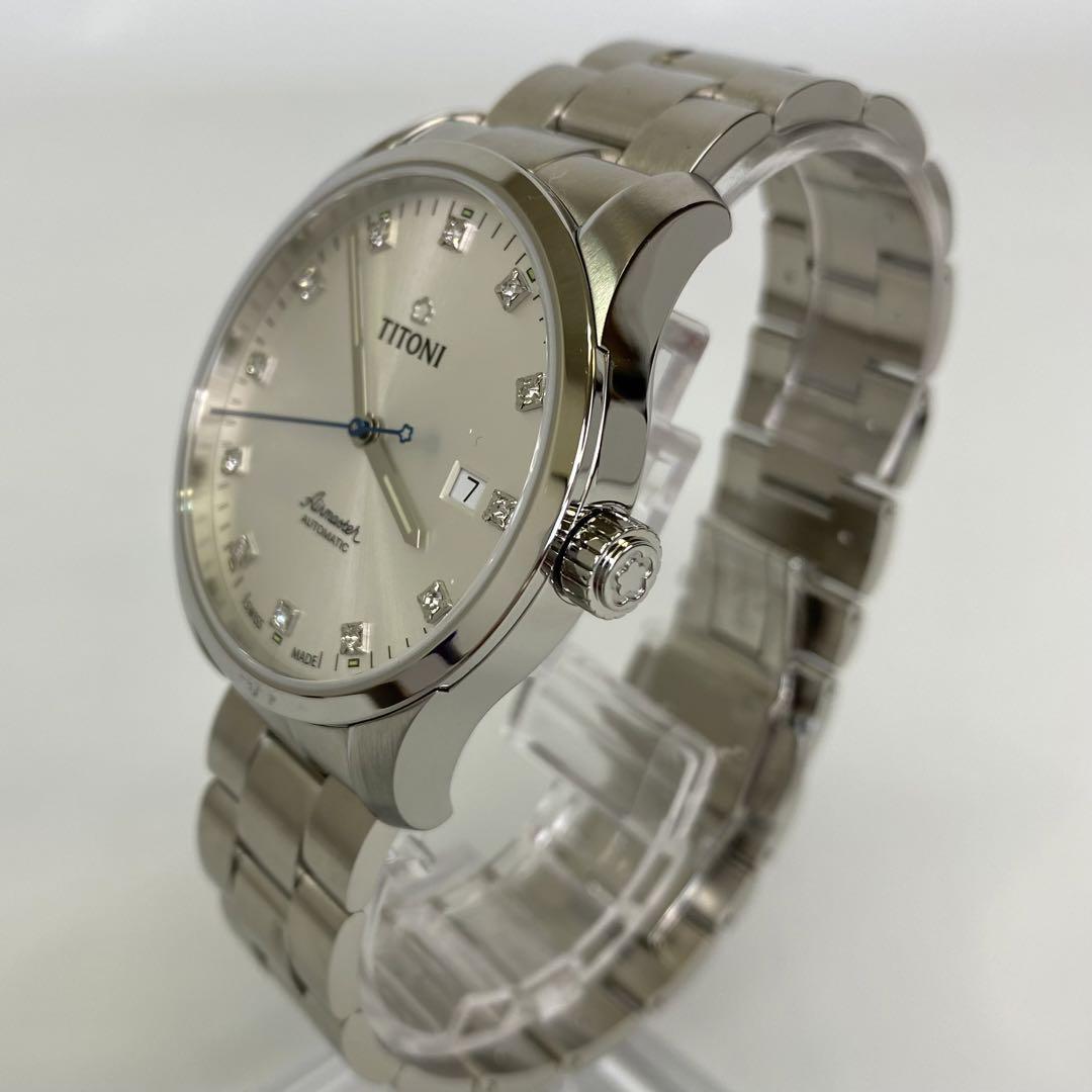 【未使用】チトーニ エアマスター 83743 自動巻 デイト表示 シルバー