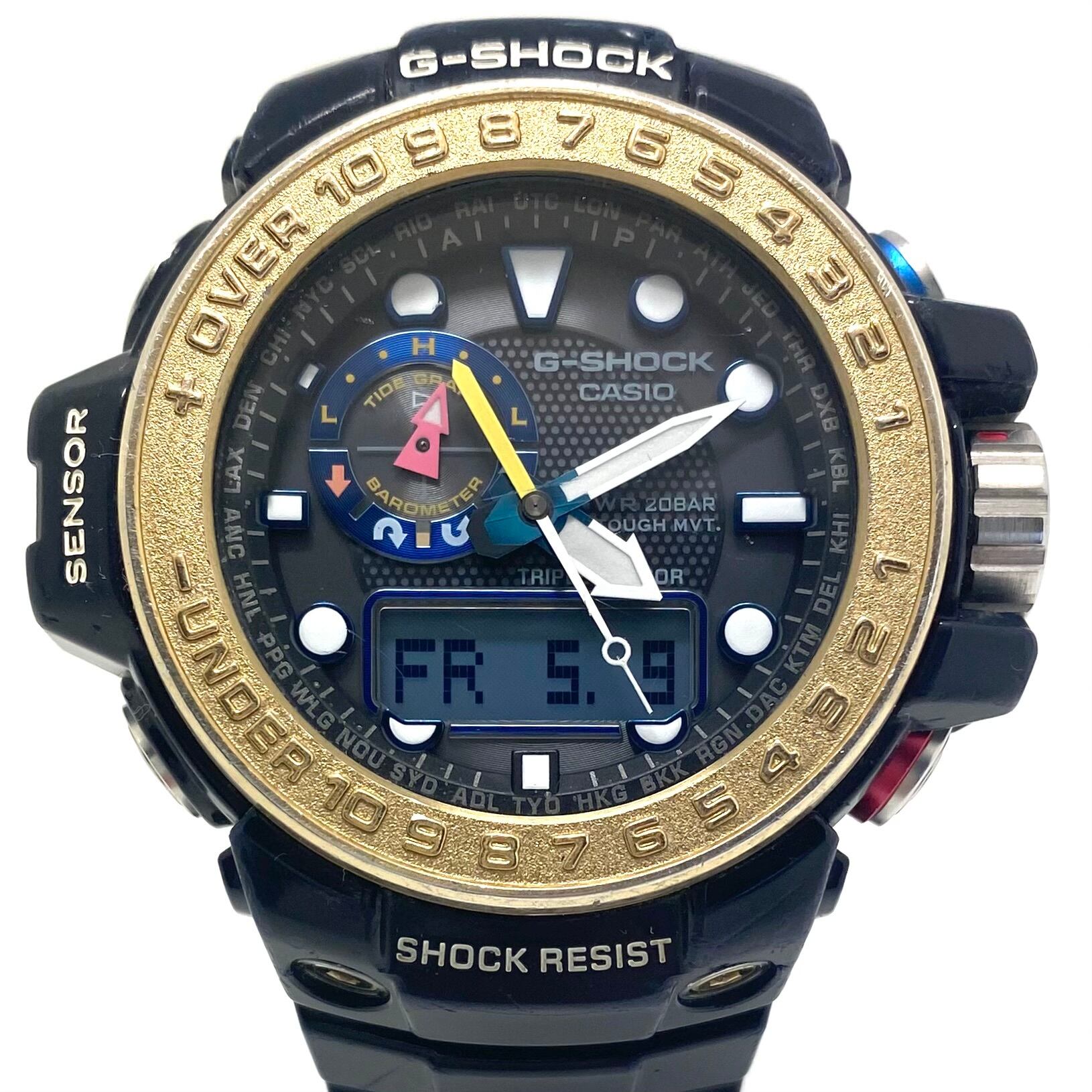 カシオ G-SHOCK ジーショック ガルフマスター GWN-1000F-2AJF 電波ソーラー アナデジ 樹脂 黒