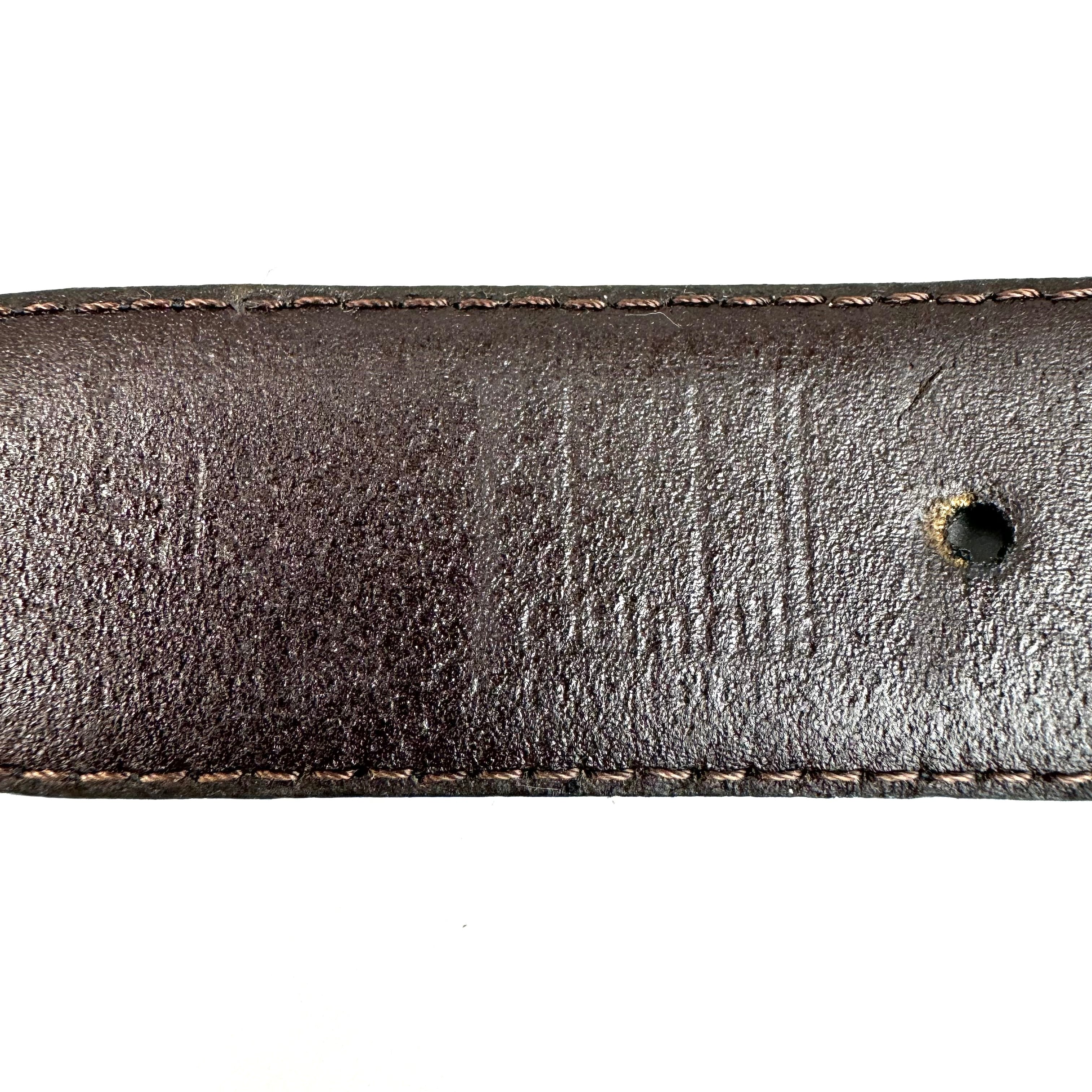 ダンヒル ベルト ロゴ シルバー金具 レザー 黒