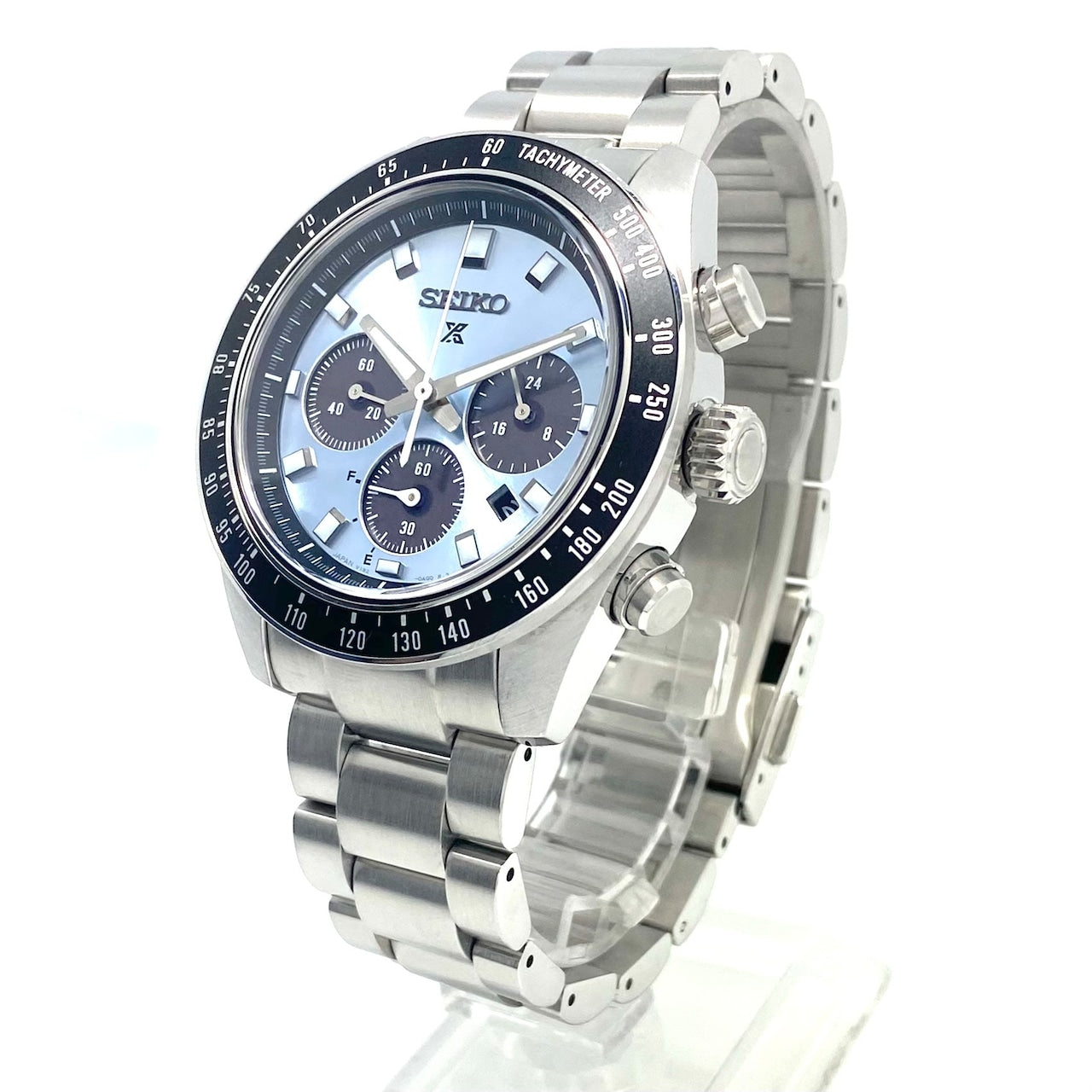 【美品】腕時計 メンズ セイコー SEIKO プロスペックス スピードタイマー SPEEDTIMER SBDL109 V192-0AH0 ソーラー アイスブルー クロノグラフ デイト表示 10気圧防水