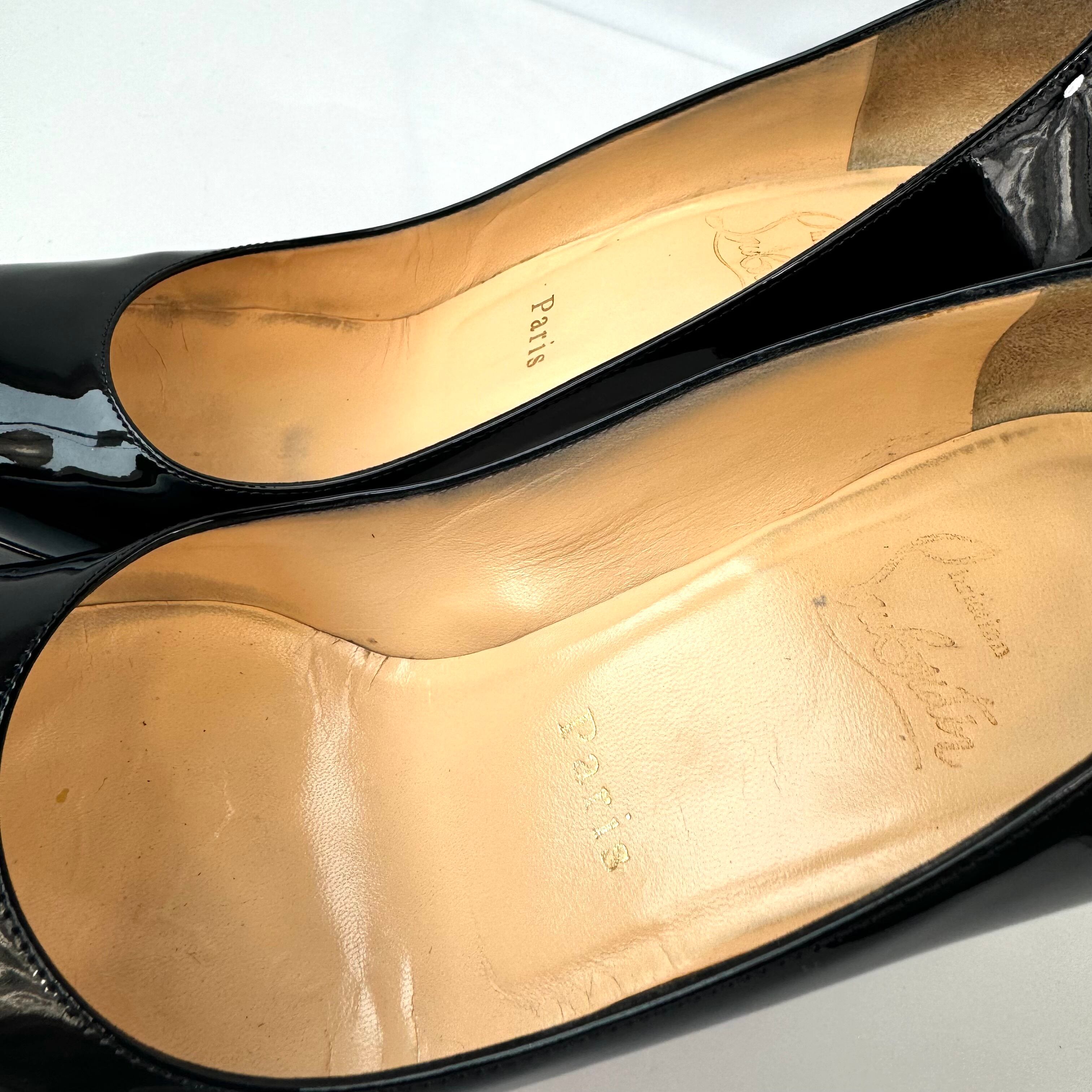 【美品】クリスチャンルブタン ニューシンプルパンプス ハイヒール パテントレザー 23.5cm 黒