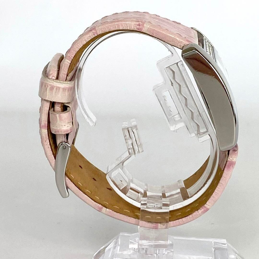 【美品】ゲス クォーツ シルバー 革ベルト ラインストーン スクエア