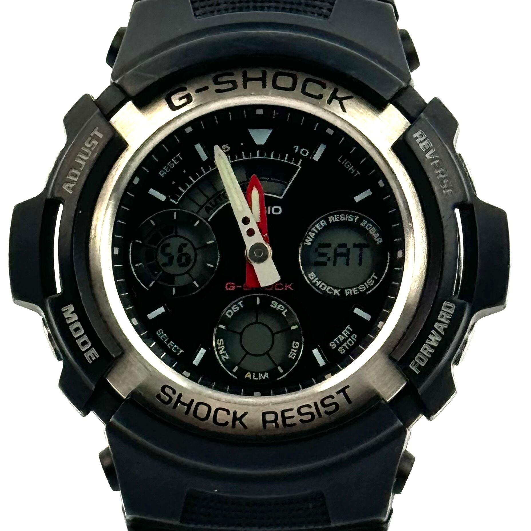 【電池交換済み】カシオ CASIO ジーショック G-SHOCK AW-590-1AJF クォーツ アナデジ 黒 樹脂ベルト