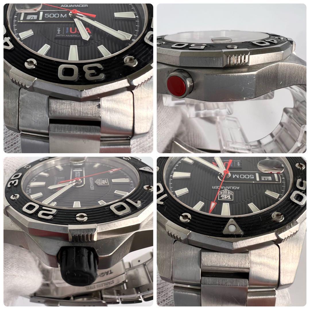 【希少】タグホイヤー アクアレーサー アメリカズカップ 自動巻 裏スケ 黒