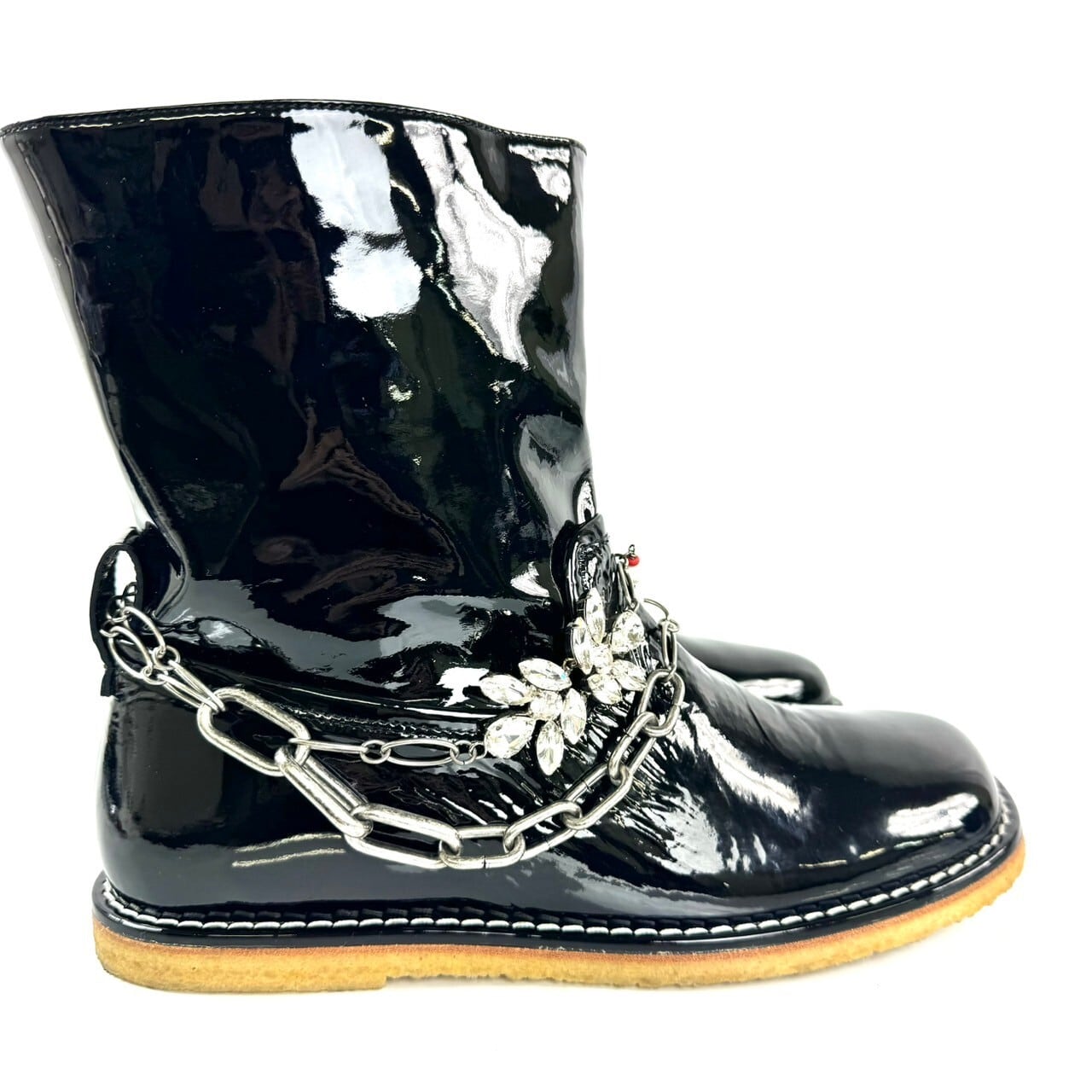 ロエベ LOEWE パテント ブーツ 黒 メンズ 41 日本サイズ26cm