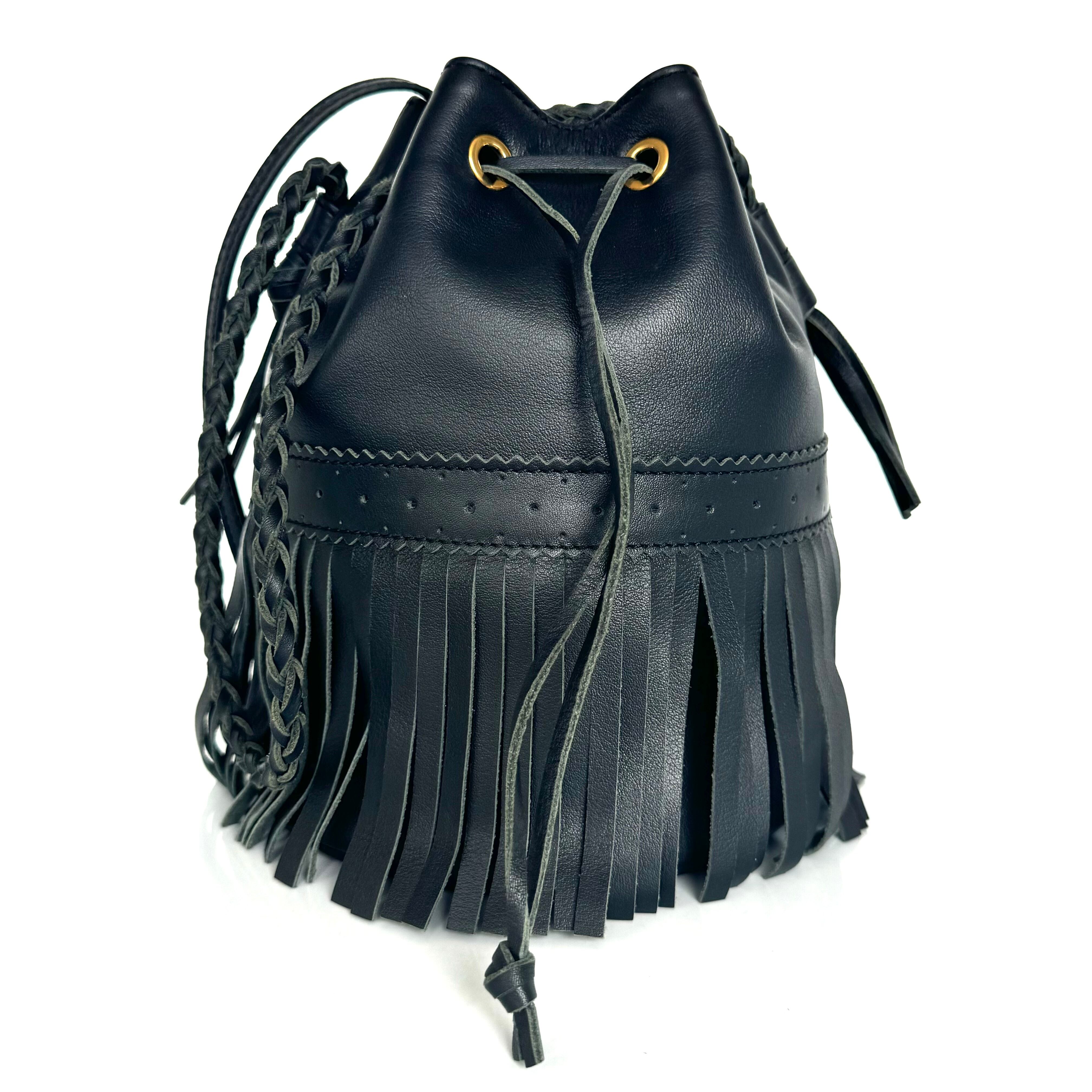 J&M デビットソン カーニバル ミディアム 2WAYバッグ ショルダーバッグ ハンドバッグ フリンジ レザー 黒