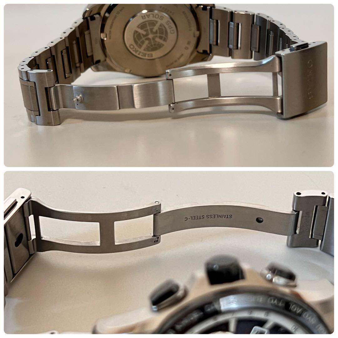 【美品】セイコー アストロン SBXB051 電波ソーラー デイト表示 黒