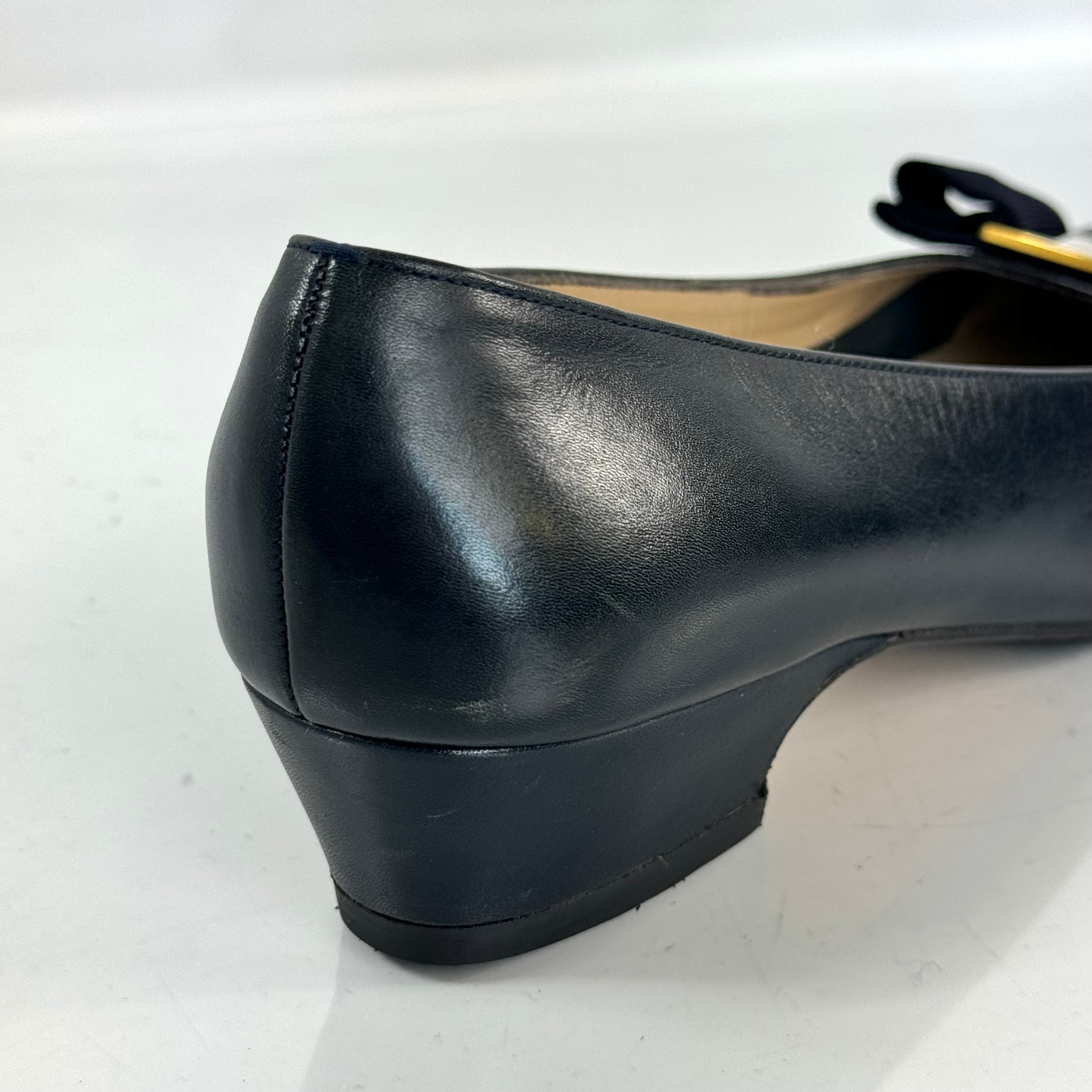 サルヴァトーレフェラガモ パンプス ヴァラリボン カーフレザー 5 1/2 B 23cm 黒