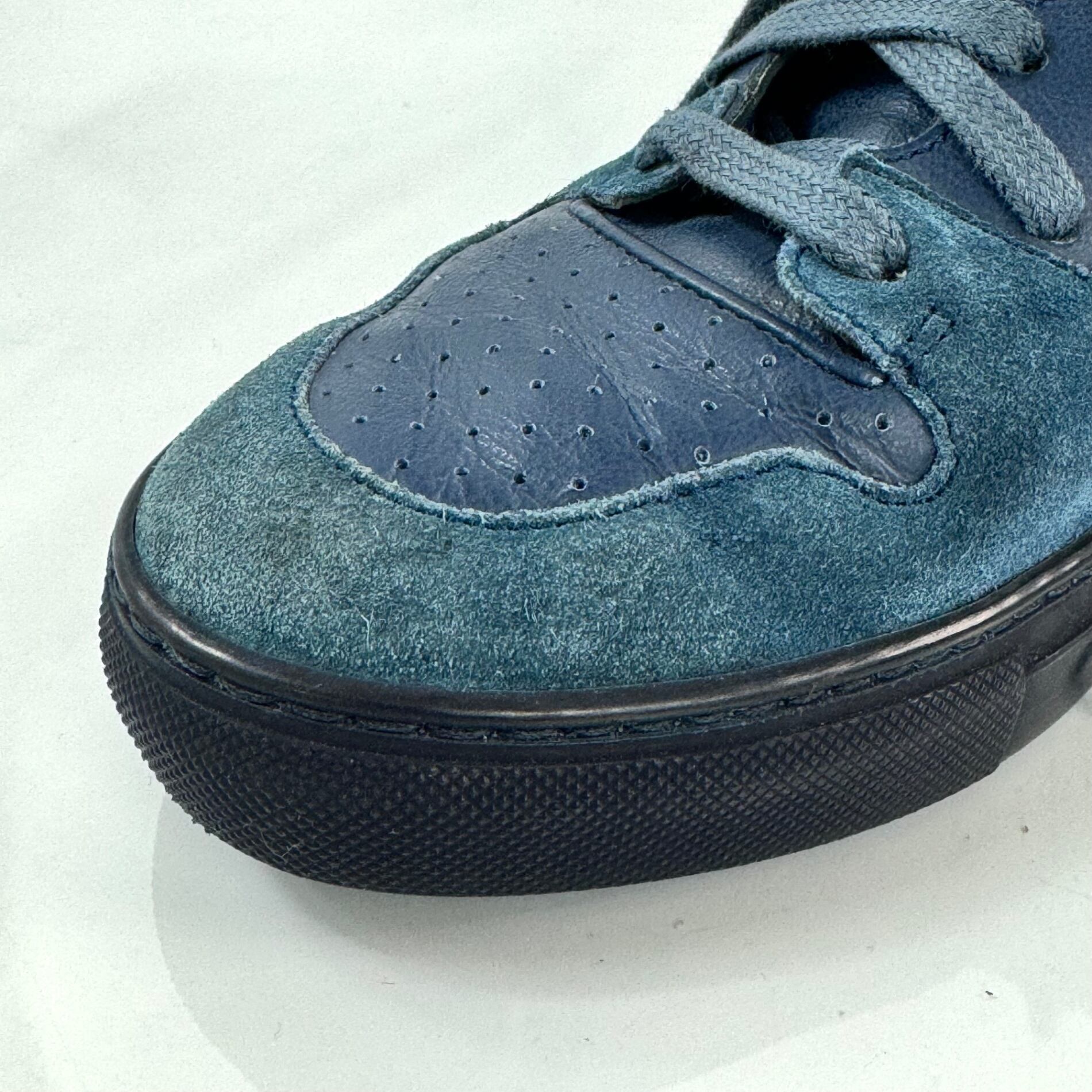 バレンシアガ ハイカットスニーカー レザー スエード 24cm ネイビー 青