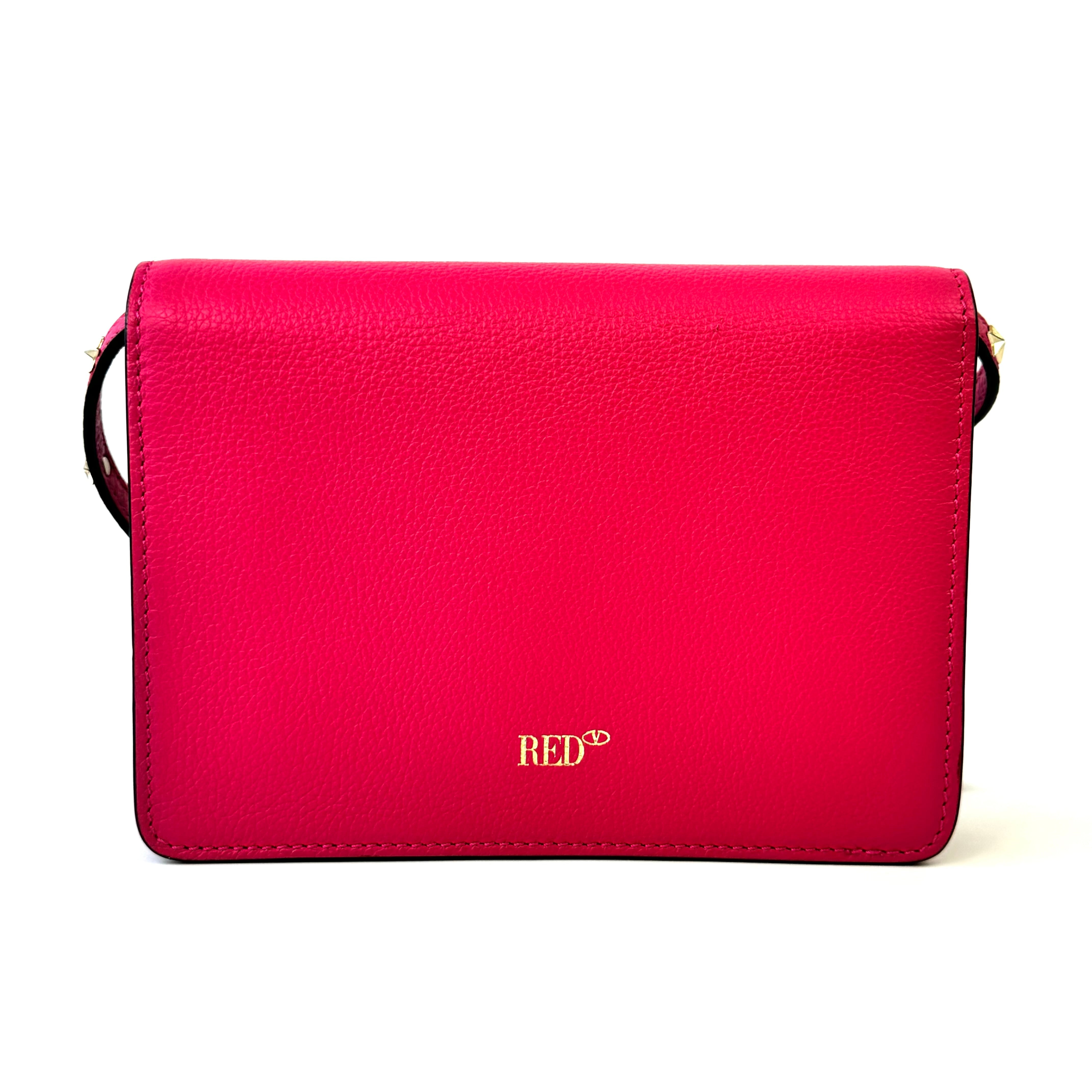 【美品】レッドバレンチノ ショルダーバッグ スタースタッズ レザー ピンク