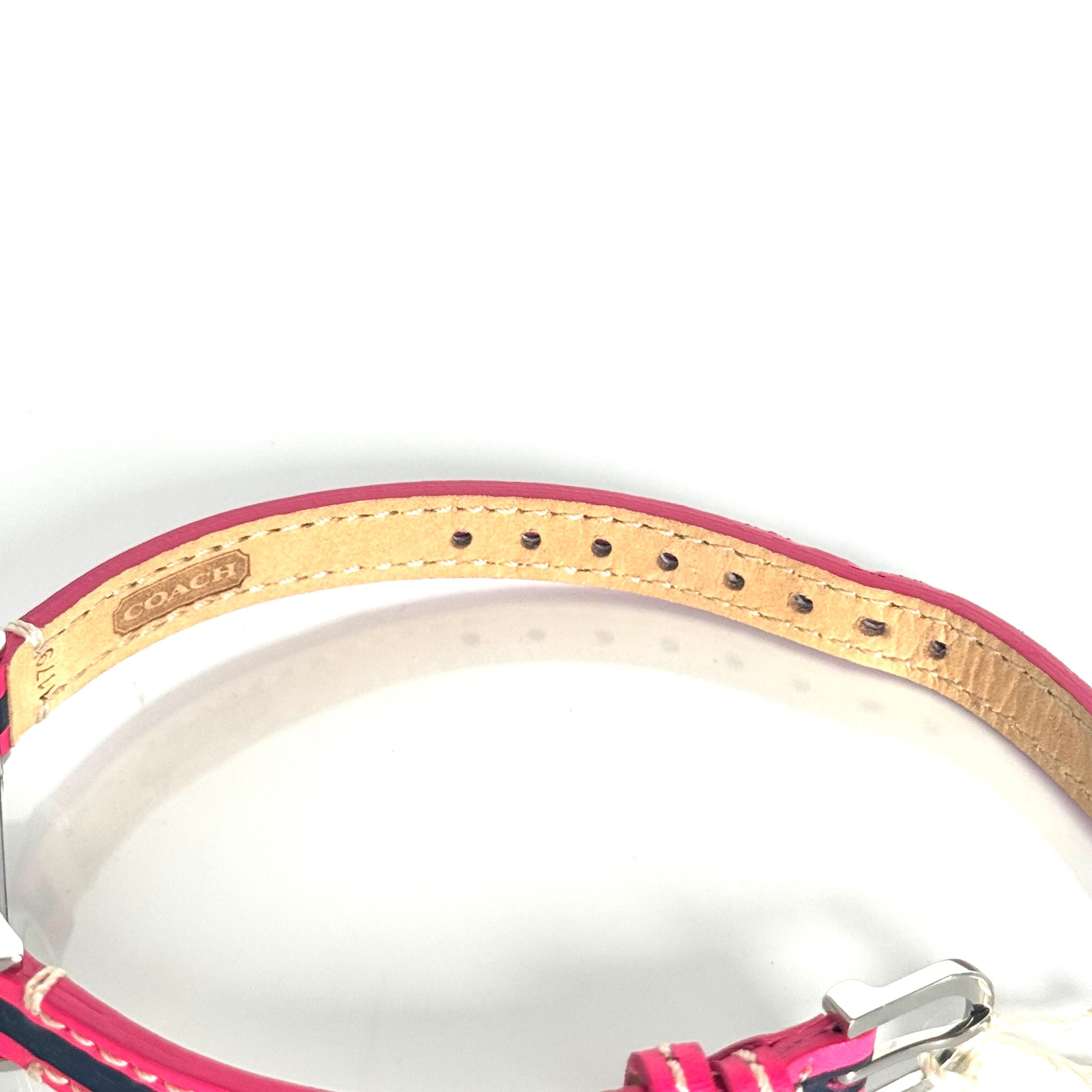 【ほぼ未使用】コーチ ニューステューディオ CA.65.7.14.0622 クォーツ 2針 シルバー 革ベルト レディース