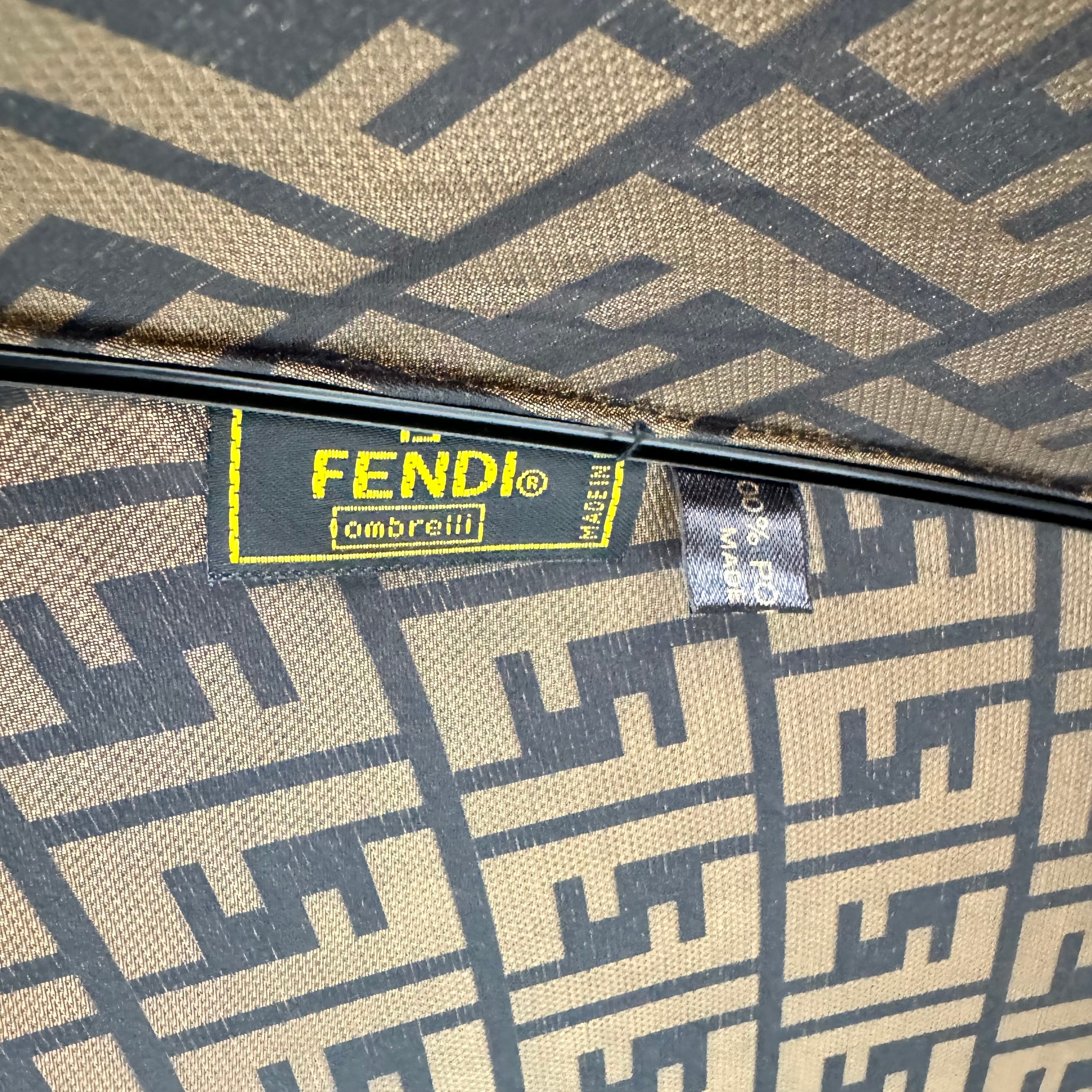 【美品】フェンディ 長傘 ズッカ柄 総柄 ユニセックス ゴールド 黒