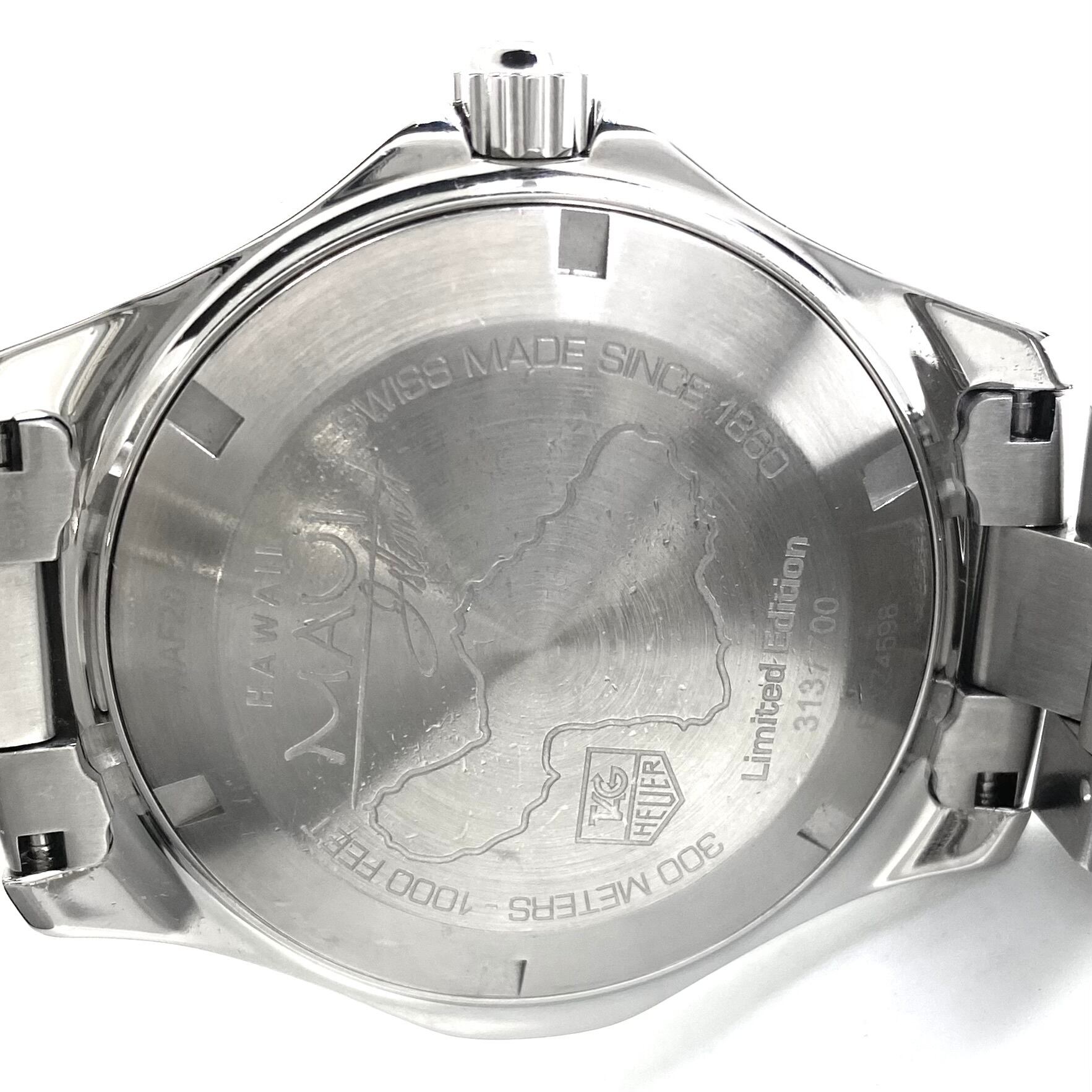 【希少・動作良好】タグホイヤー TAG HEUER アクアレーサー WAF2012.BA0818 マウイ島 限定700本 ダイバーズ 自動巻 ブラックシェル デイデイト表示 300m防水