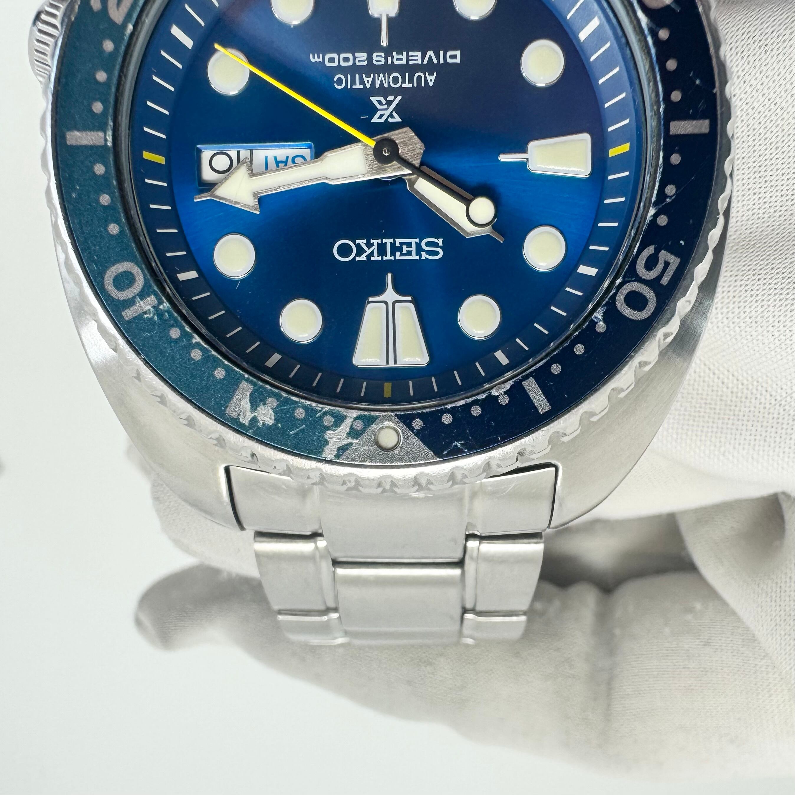 【希少】腕時計 メンズ セイコー SEIKO プロスペックス タートル ブルーラグーン SRB11K1 4R36-06A0 6000本限定 海外モデル 自動巻 青 デイデイト表示 200m防水