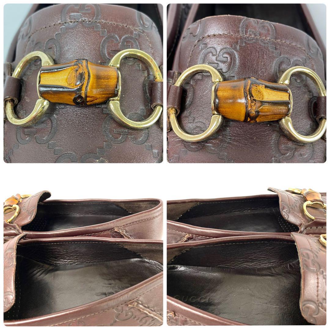 グッチ ドライビングシューズ レザー グッチシマ ホースビット 37