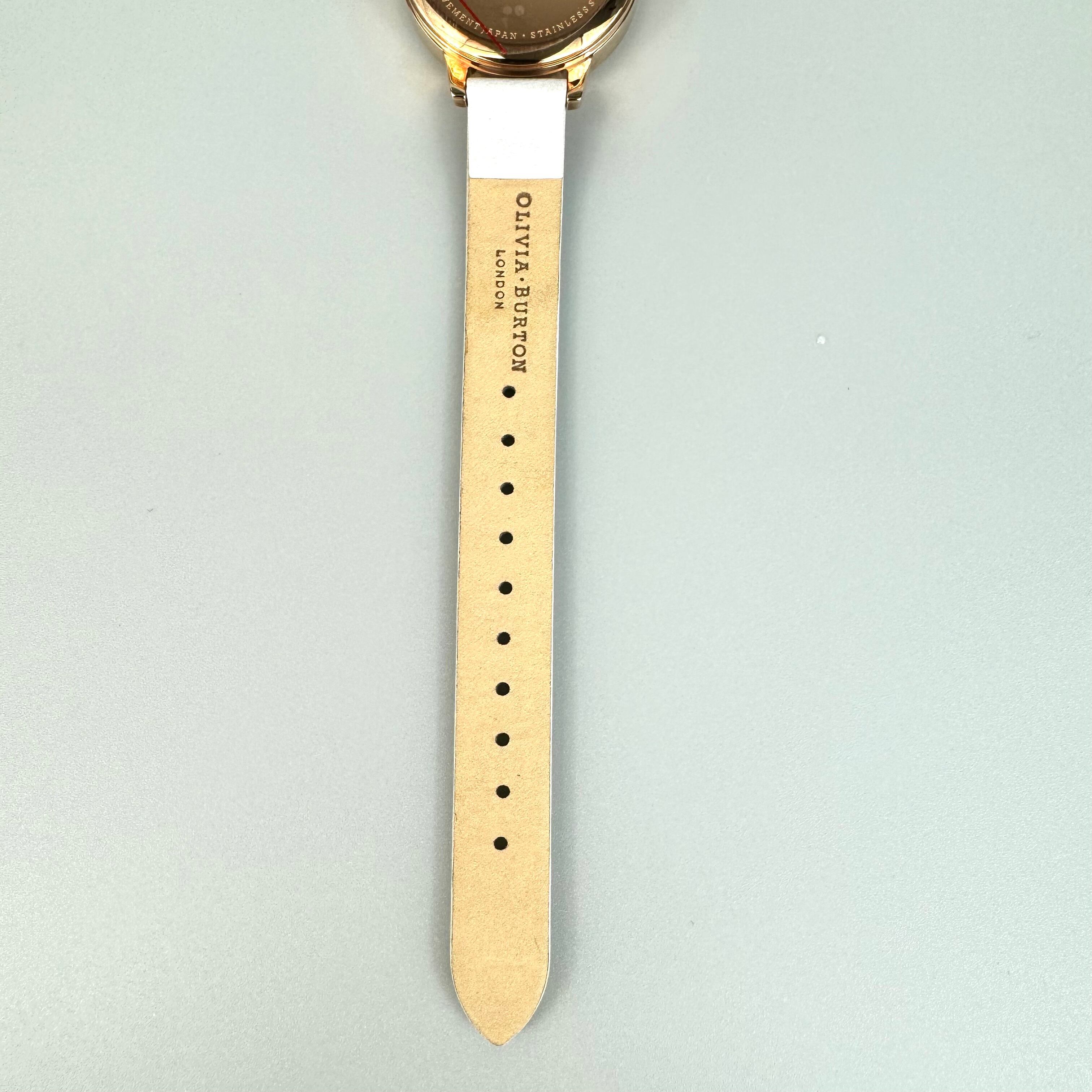 【未使用】オリビアバートン OLIVIA BURTON OB15TD09 クォーツ 白 デイト表示 革ベルト レディース