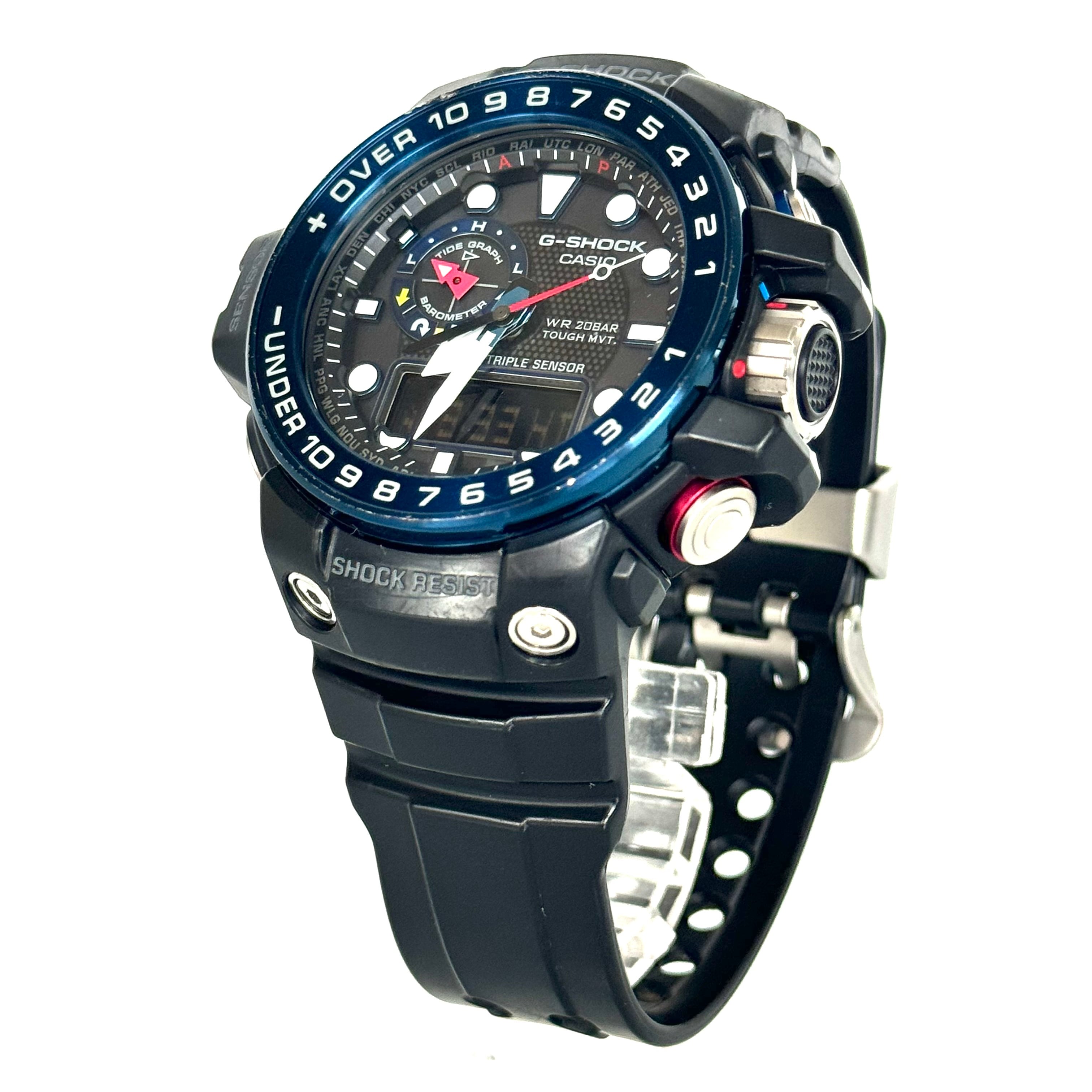 カシオ G-SHOCK ガルフマスター GWN-1000B-1BJF 電波ソーラー 黒 アナデジ 樹脂ベルト