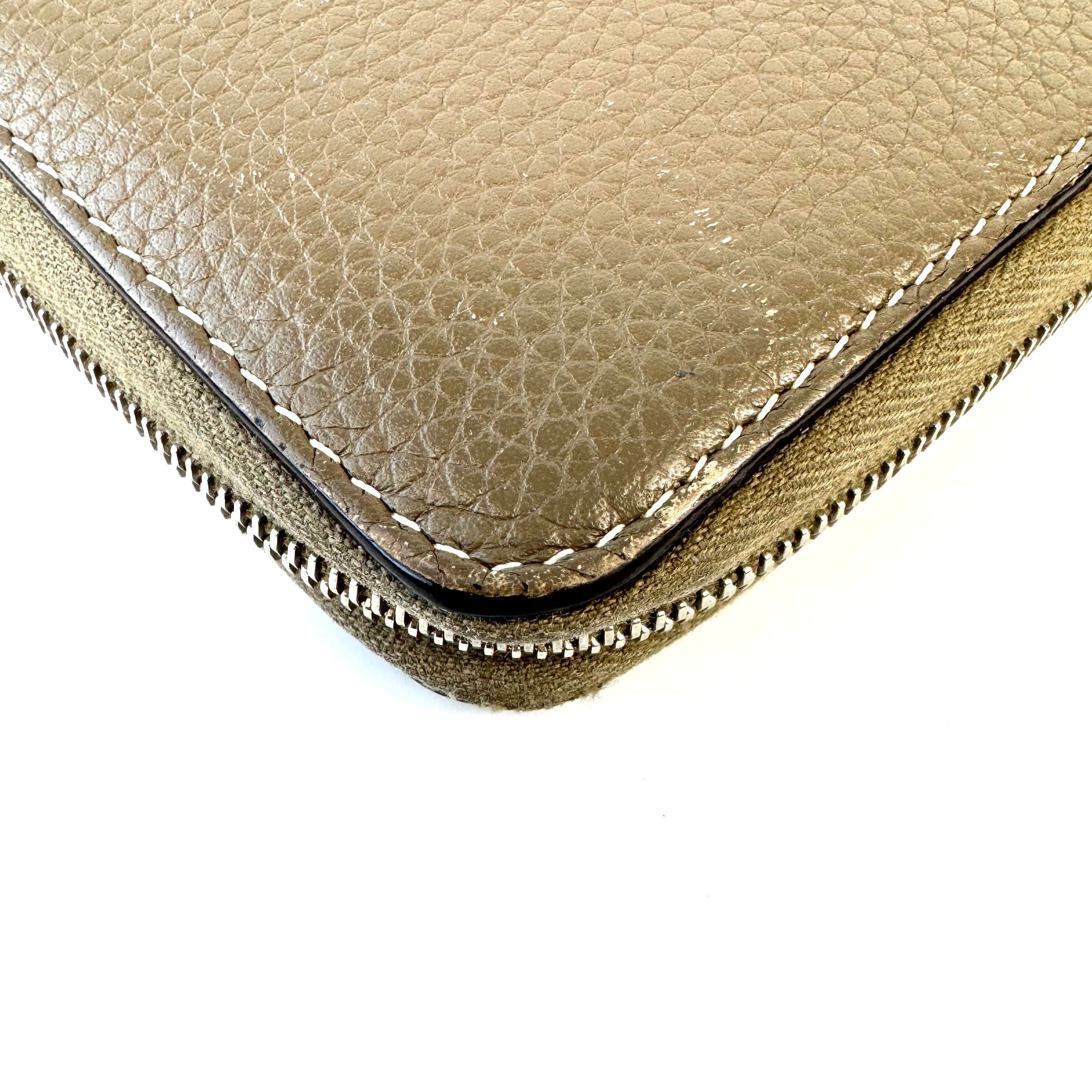 セリーヌ 長財布 ラウンドファスナー レザー グレージュ